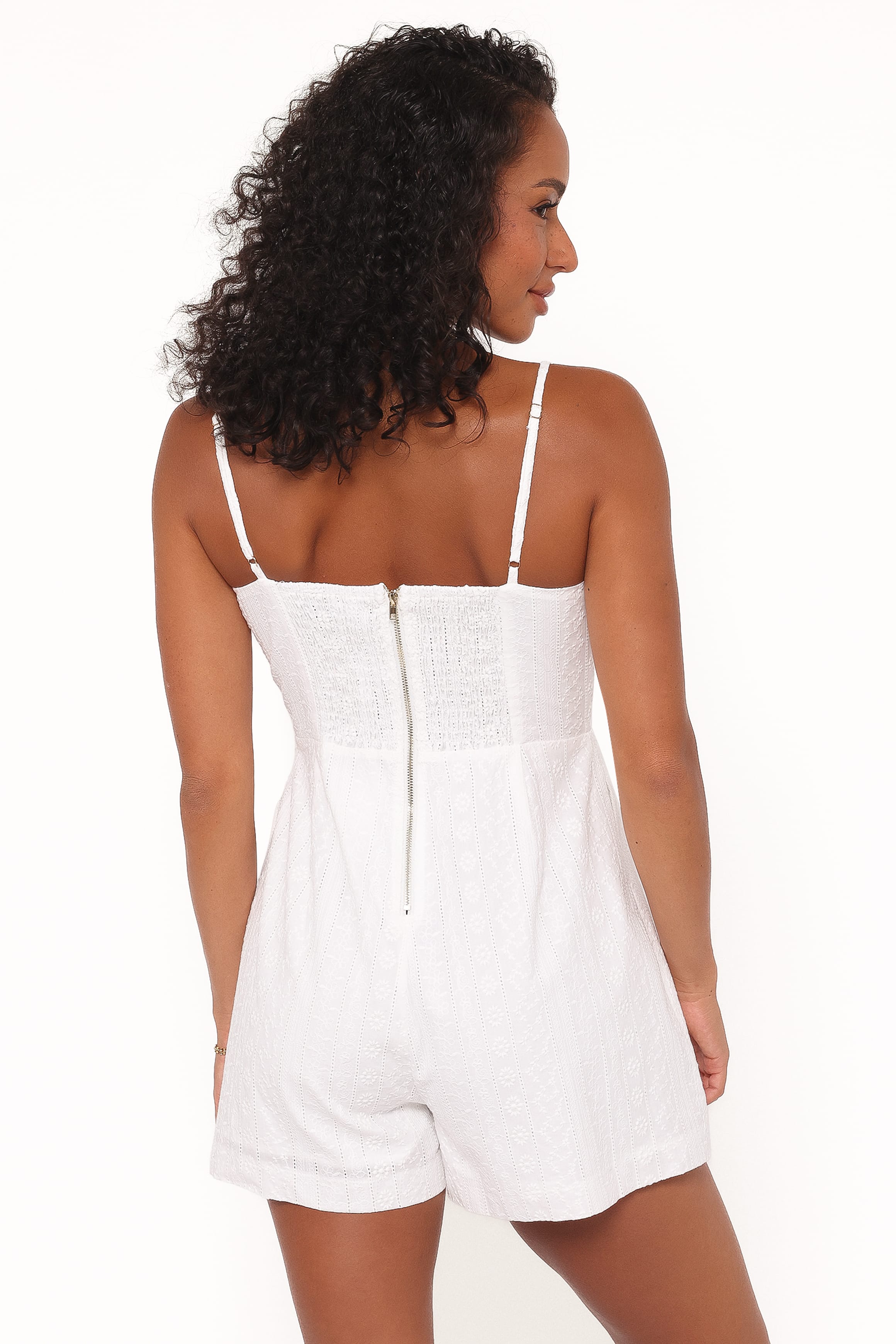 Petal and Pup USA PLAYSUITS Reesa Romper - White Embroidery