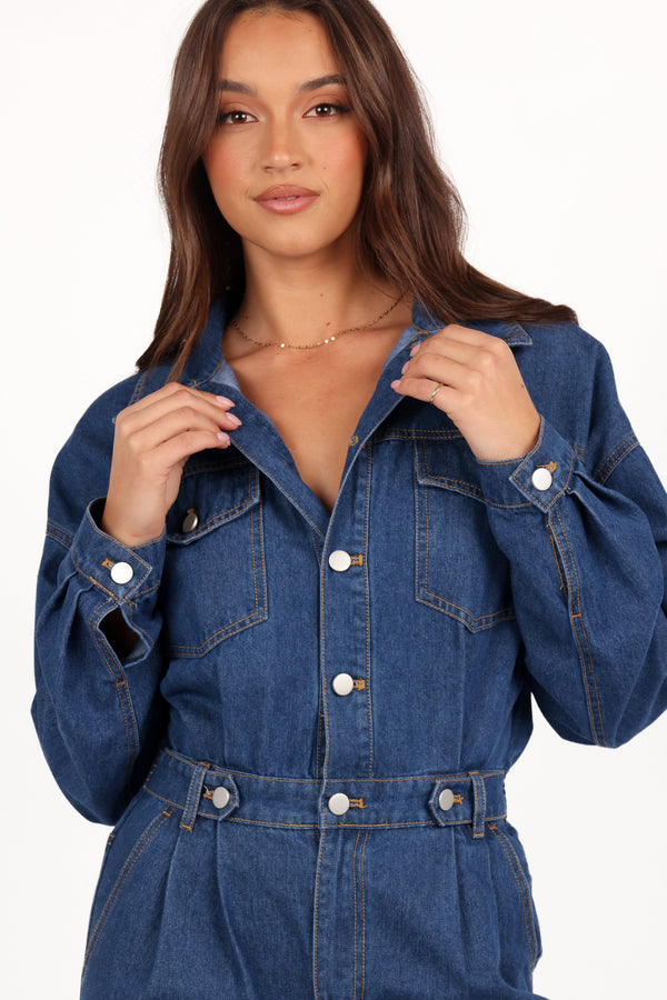 Petal and Pup USA PLAYSUITS Rosa Denim Jumpsuit - Dark Denim