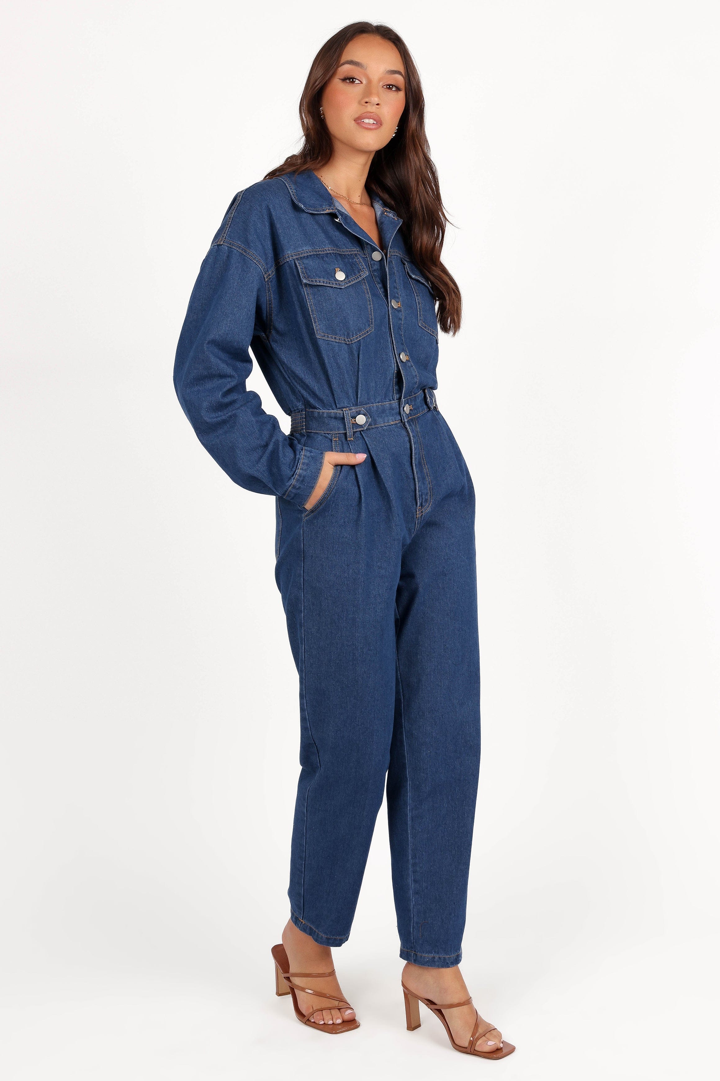 Petal and Pup USA PLAYSUITS Rosa Denim Jumpsuit - Dark Denim