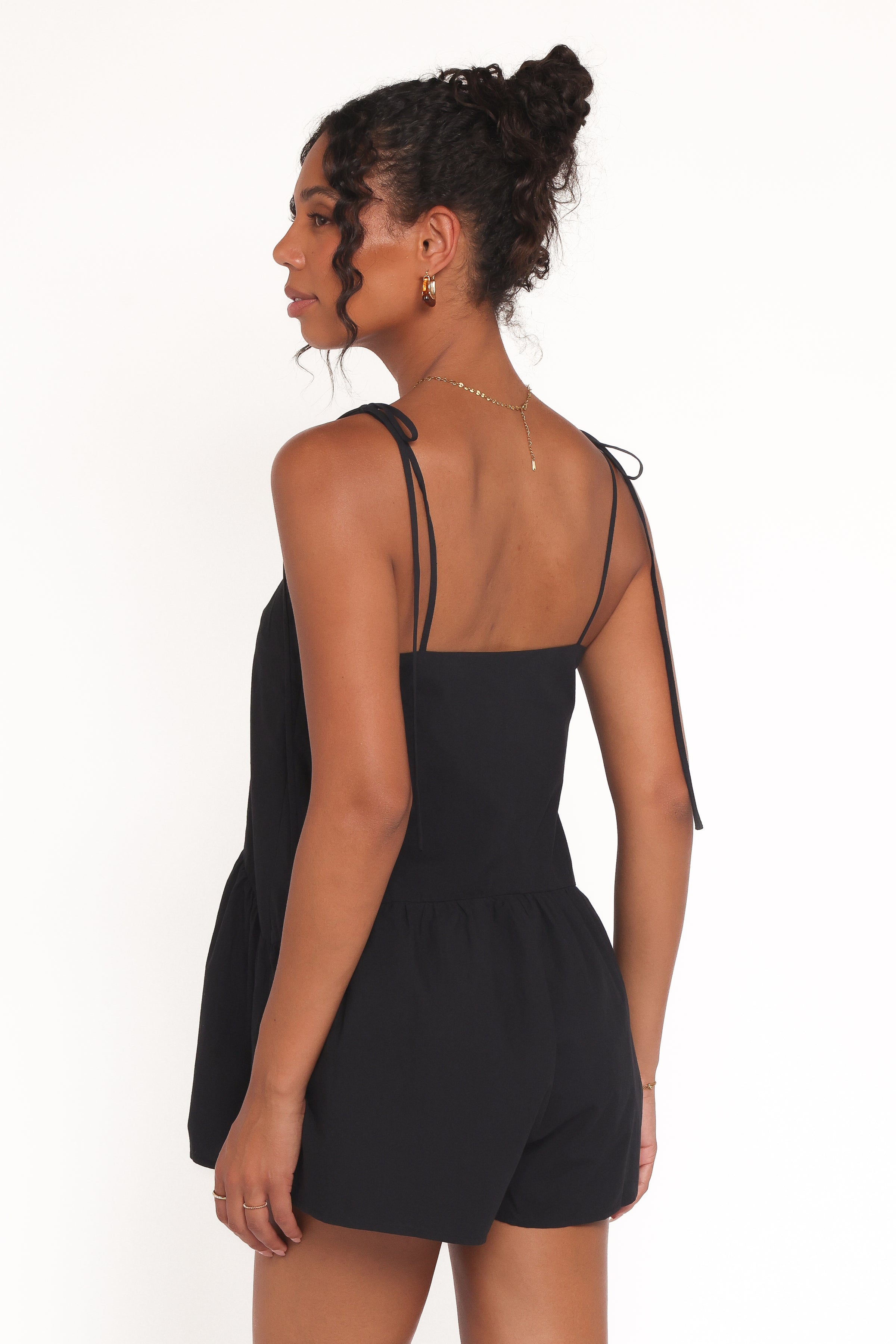 Petal and Pup USA PLAYSUITS Rubie Tie Shoulder Romper - Black