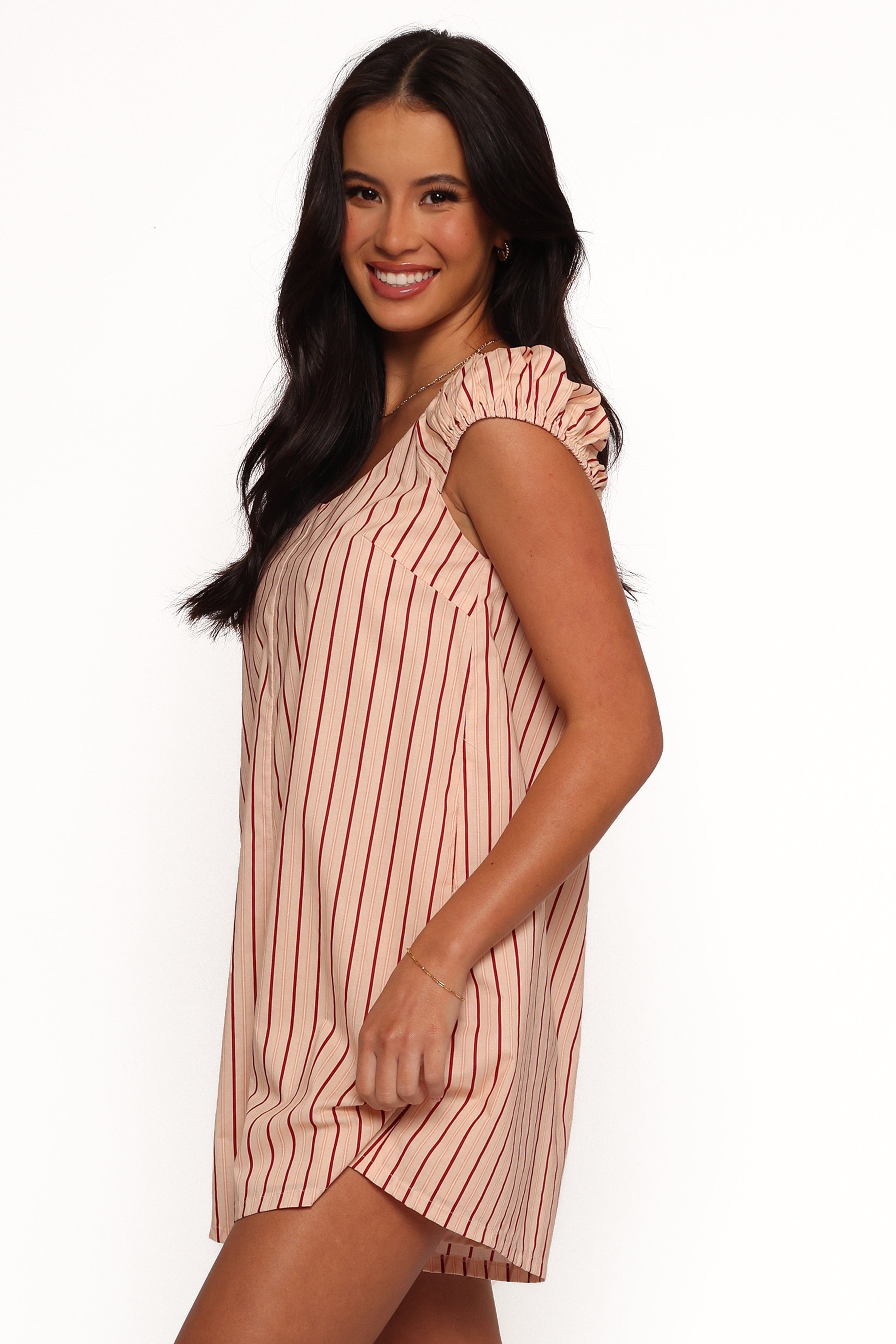 Petal and Pup USA PLAYSUITS Scobbie Romper - Pink Stripe (Hold for Rack)