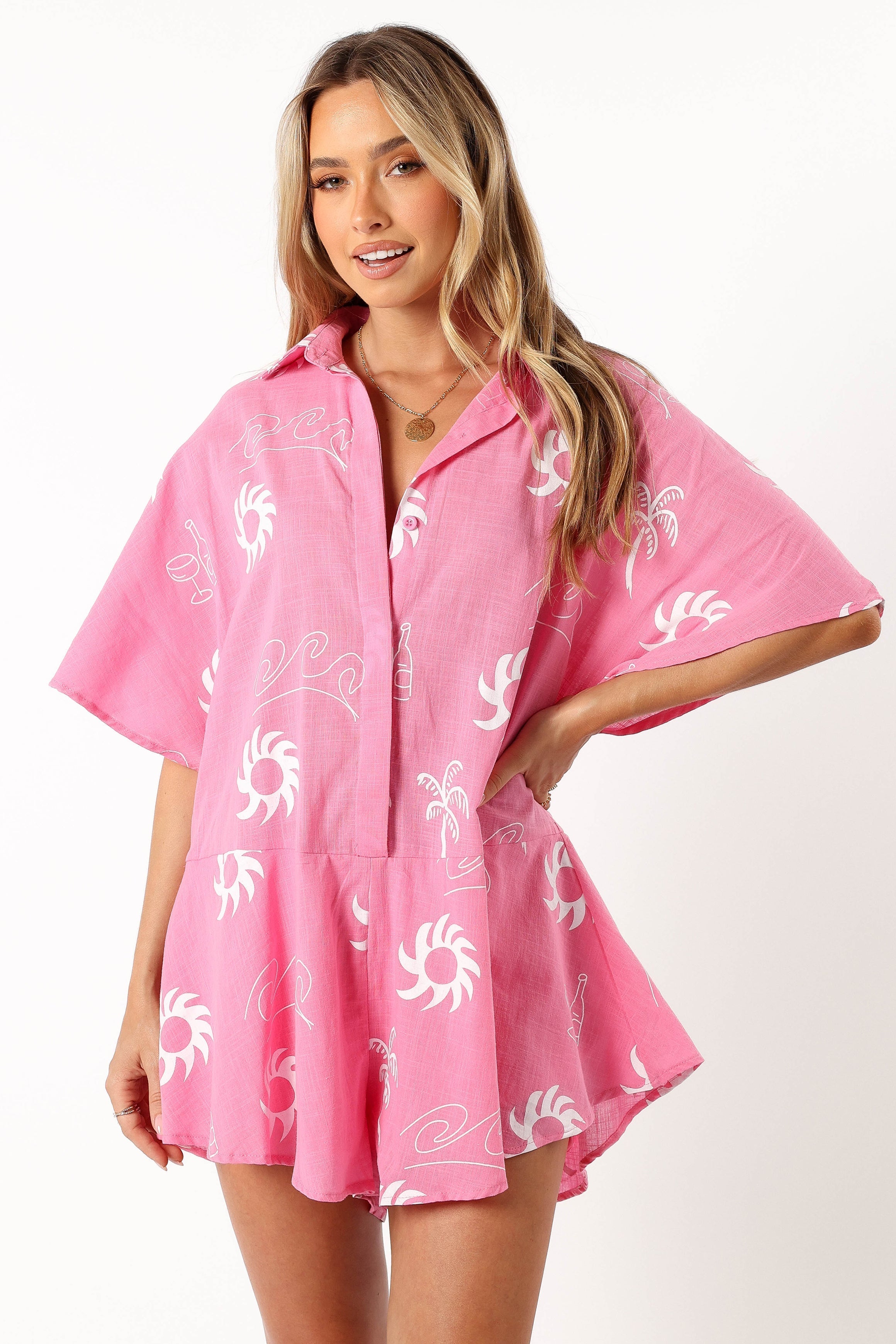 Petal and Pup USA playsuits Sebastian playsuit - Pink White