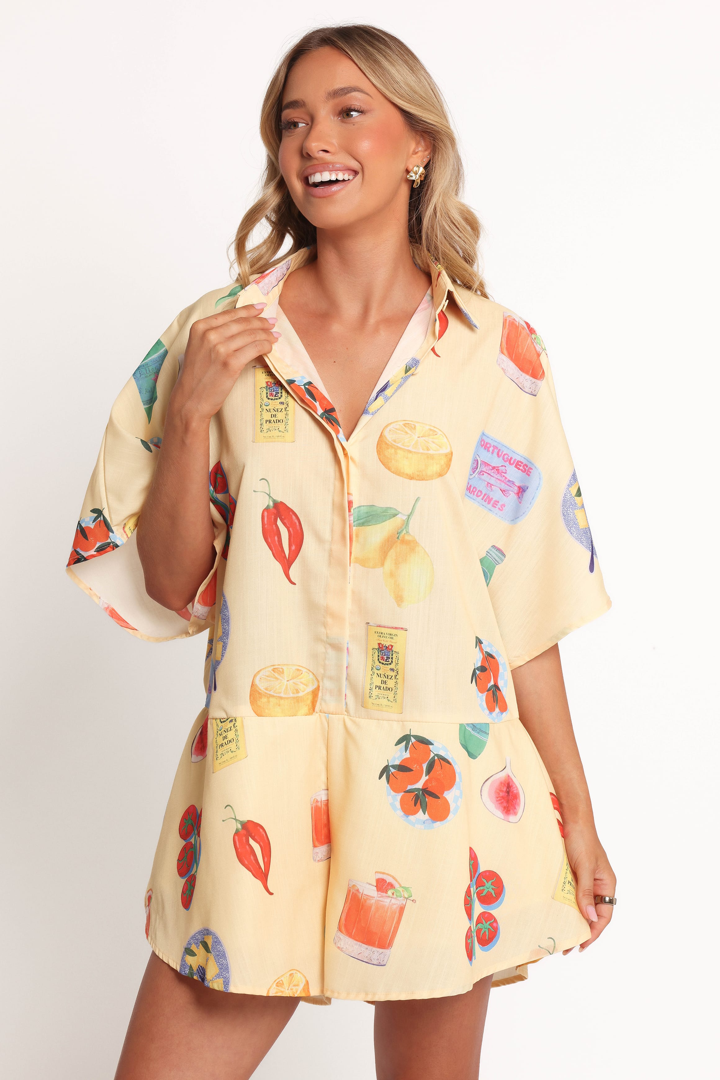 Petal and Pup USA PLAYSUITS Sebastian Romper - Pasta Print