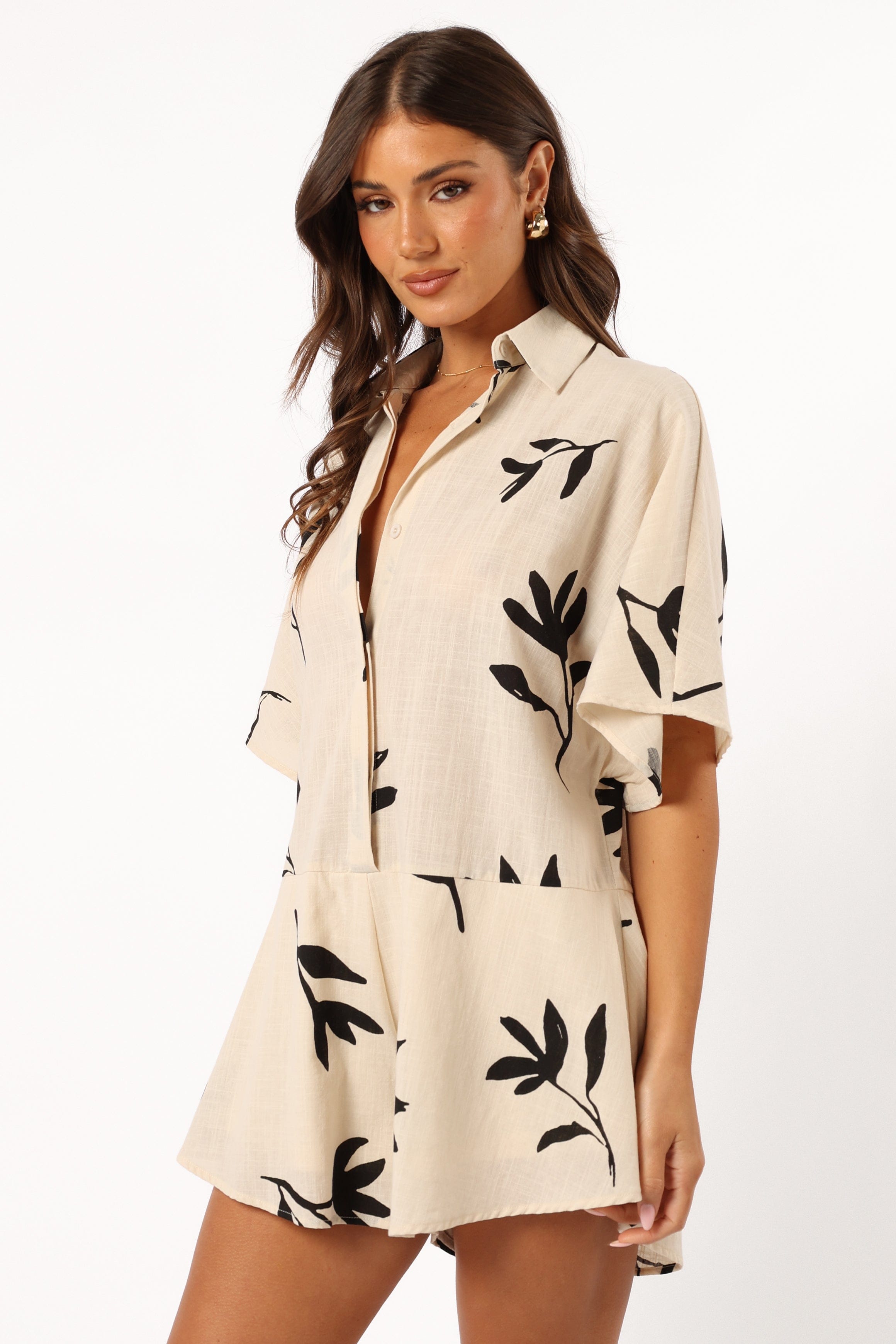 Petal and Pup USA PLAYSUITS Sebastian Romper - White Black Print