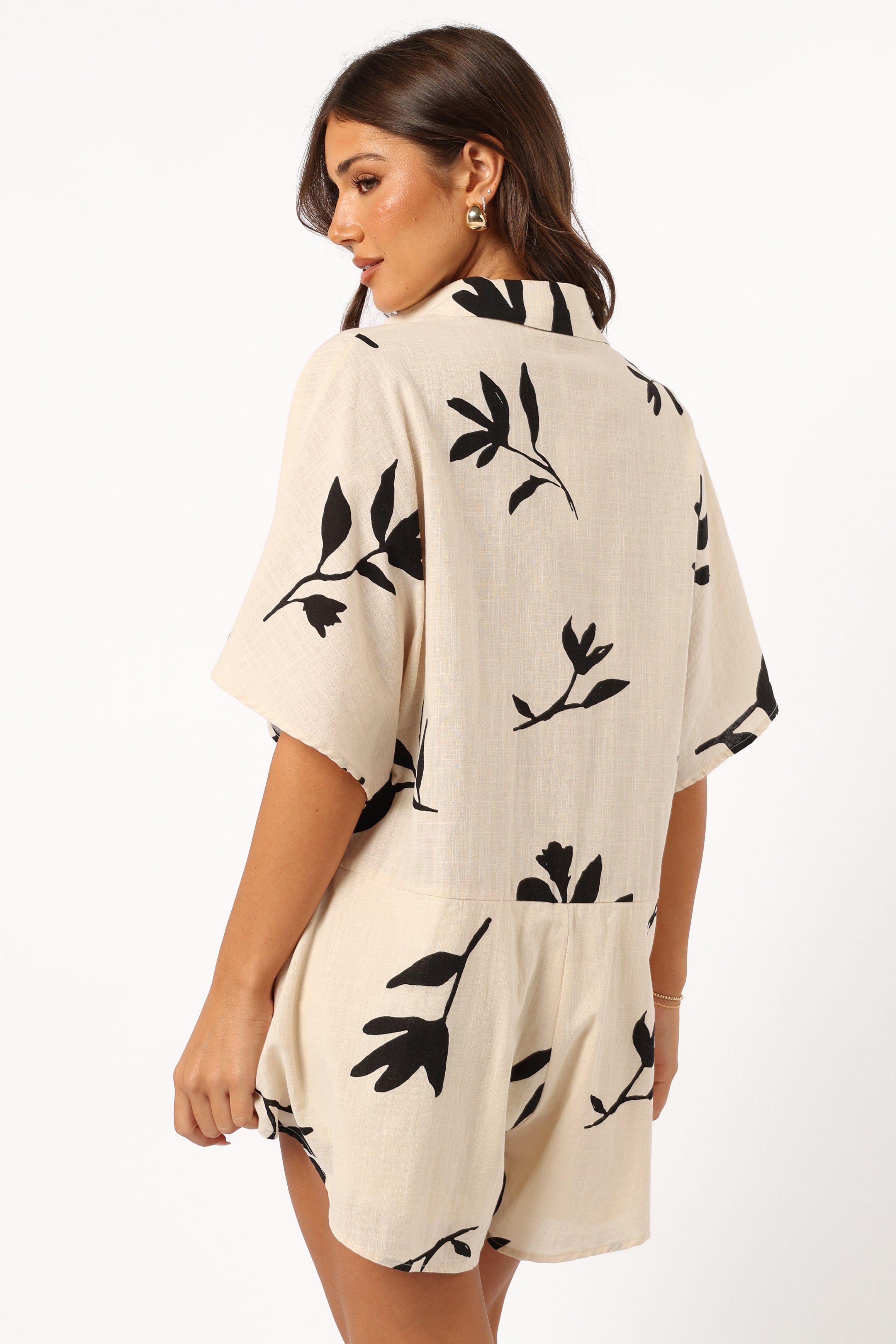 Petal and Pup USA PLAYSUITS Sebastian Romper - White Black Print