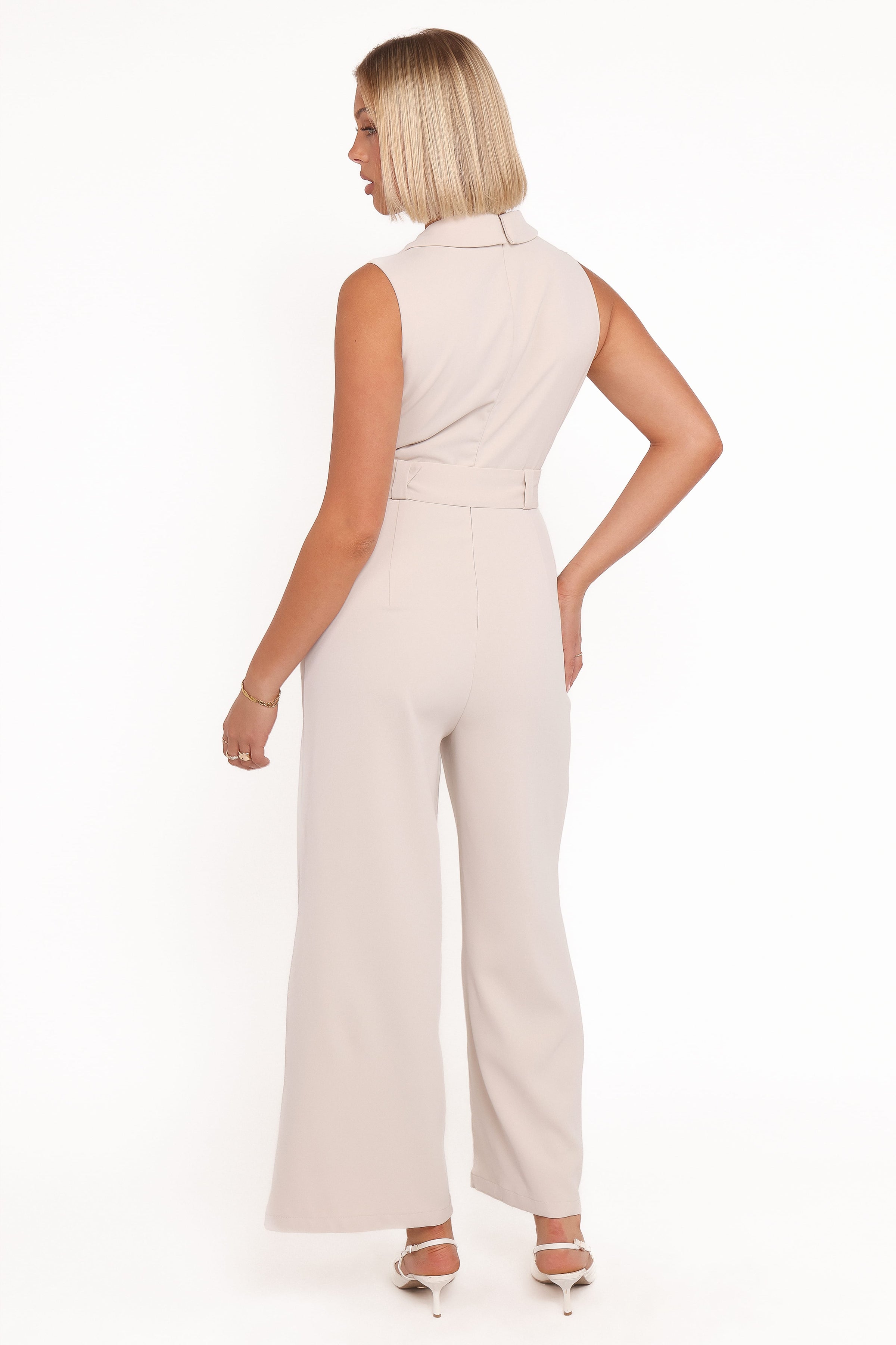Petal and Pup USA PLAYSUITS Sienna Belted Jumpsuit - Beige