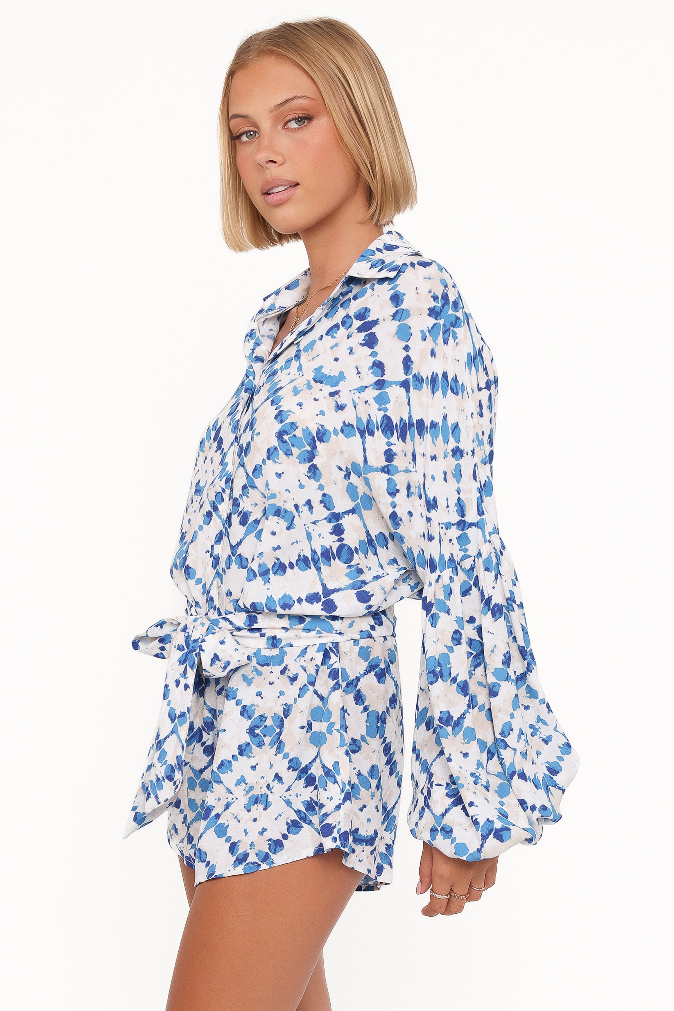 Petal and Pup USA PLAYSUITS Tansy Romper - Blue Diamond