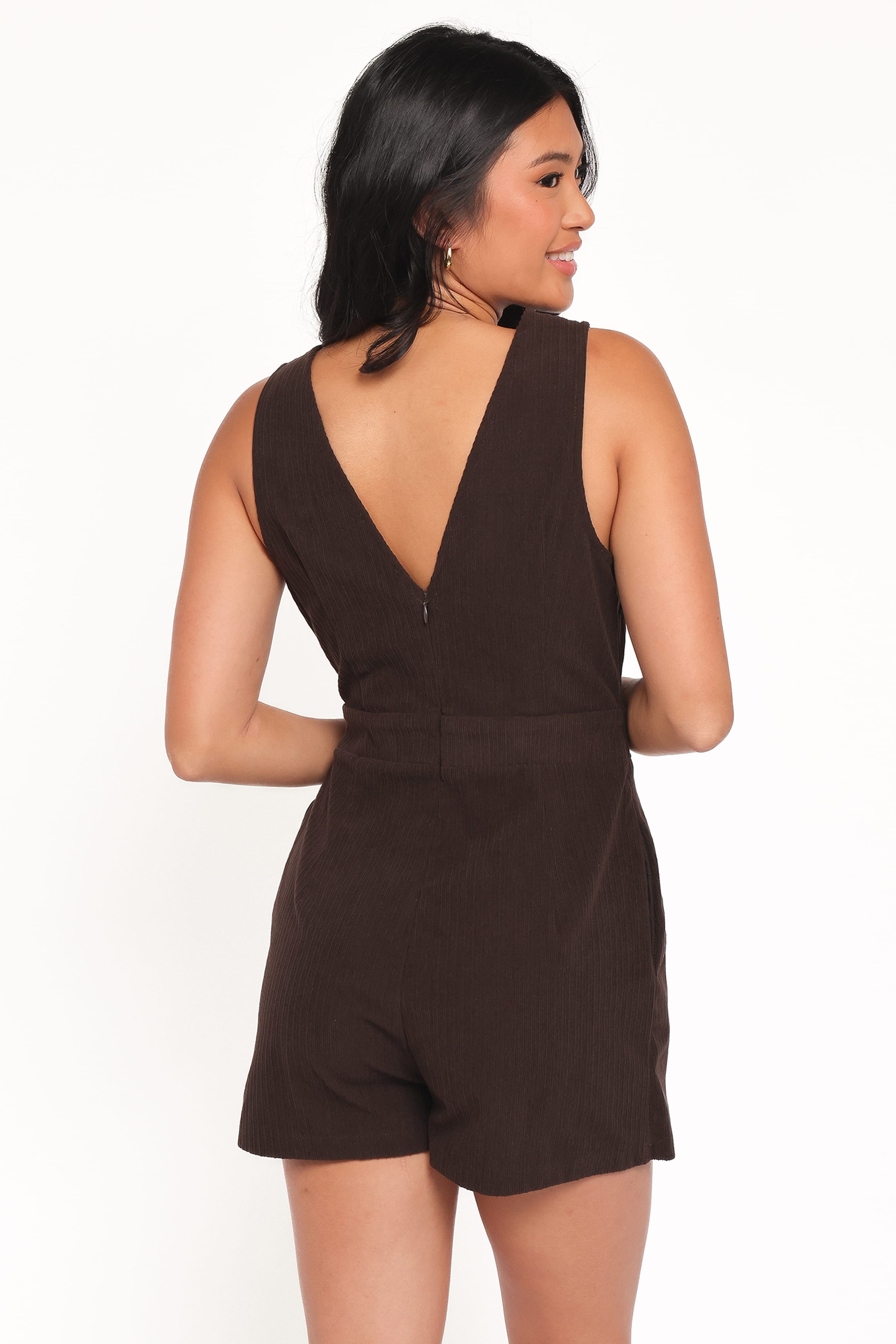 Petal and Pup USA PLAYSUITS Vesper Corduroy Romper - Chocolate