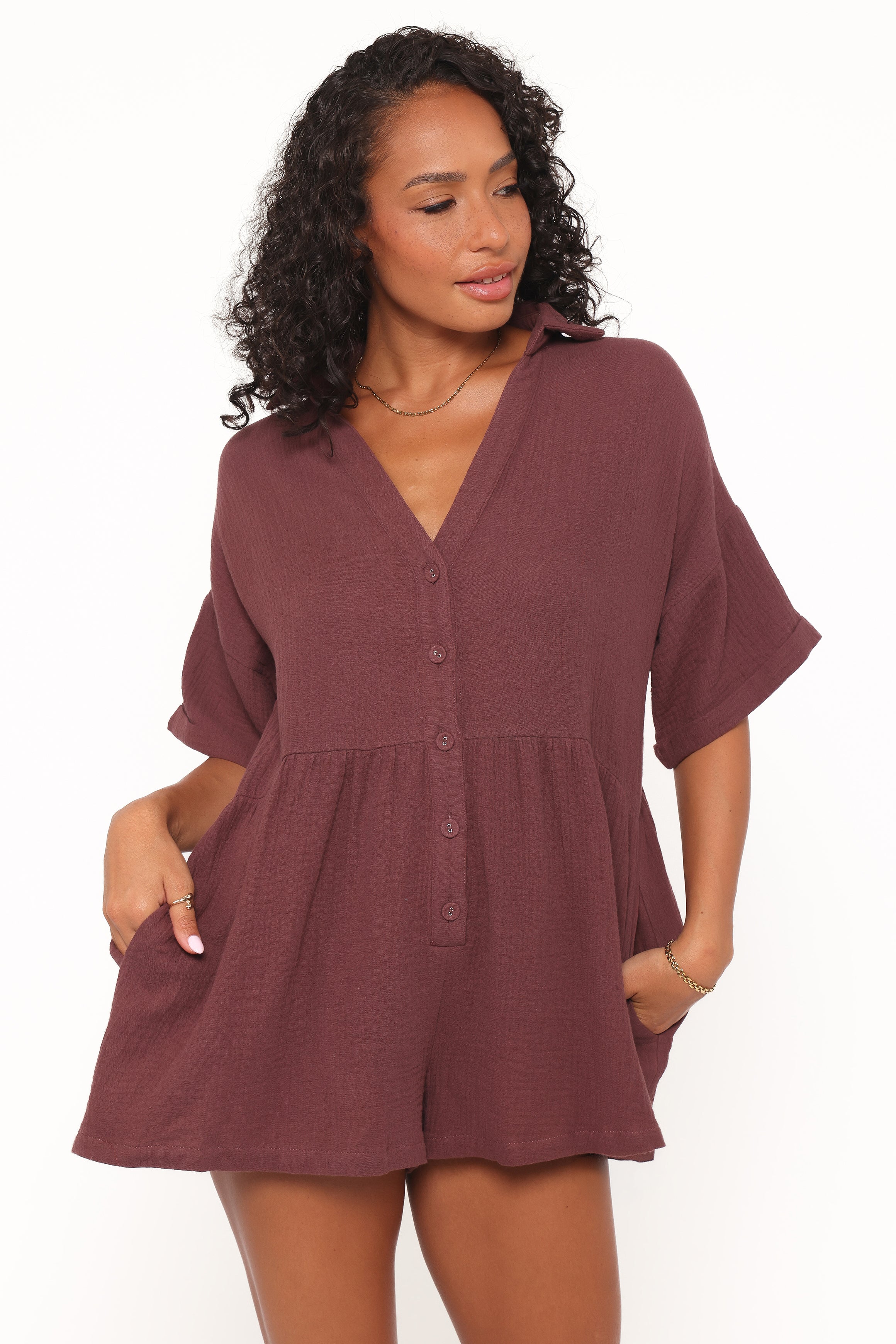 Petal and Pup USA PLAYSUITS Winny Romper - Chocolate