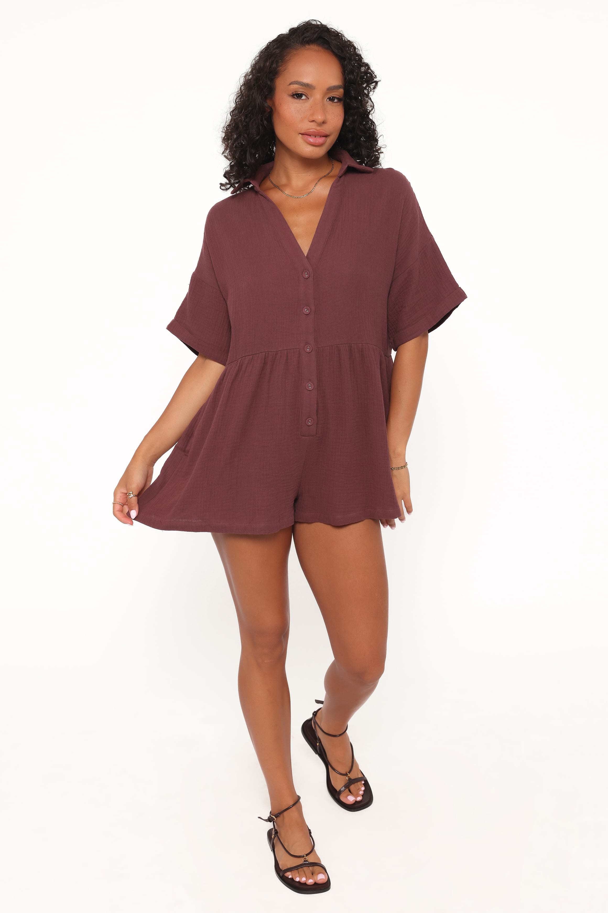 Petal and Pup USA PLAYSUITS Winny Romper - Chocolate