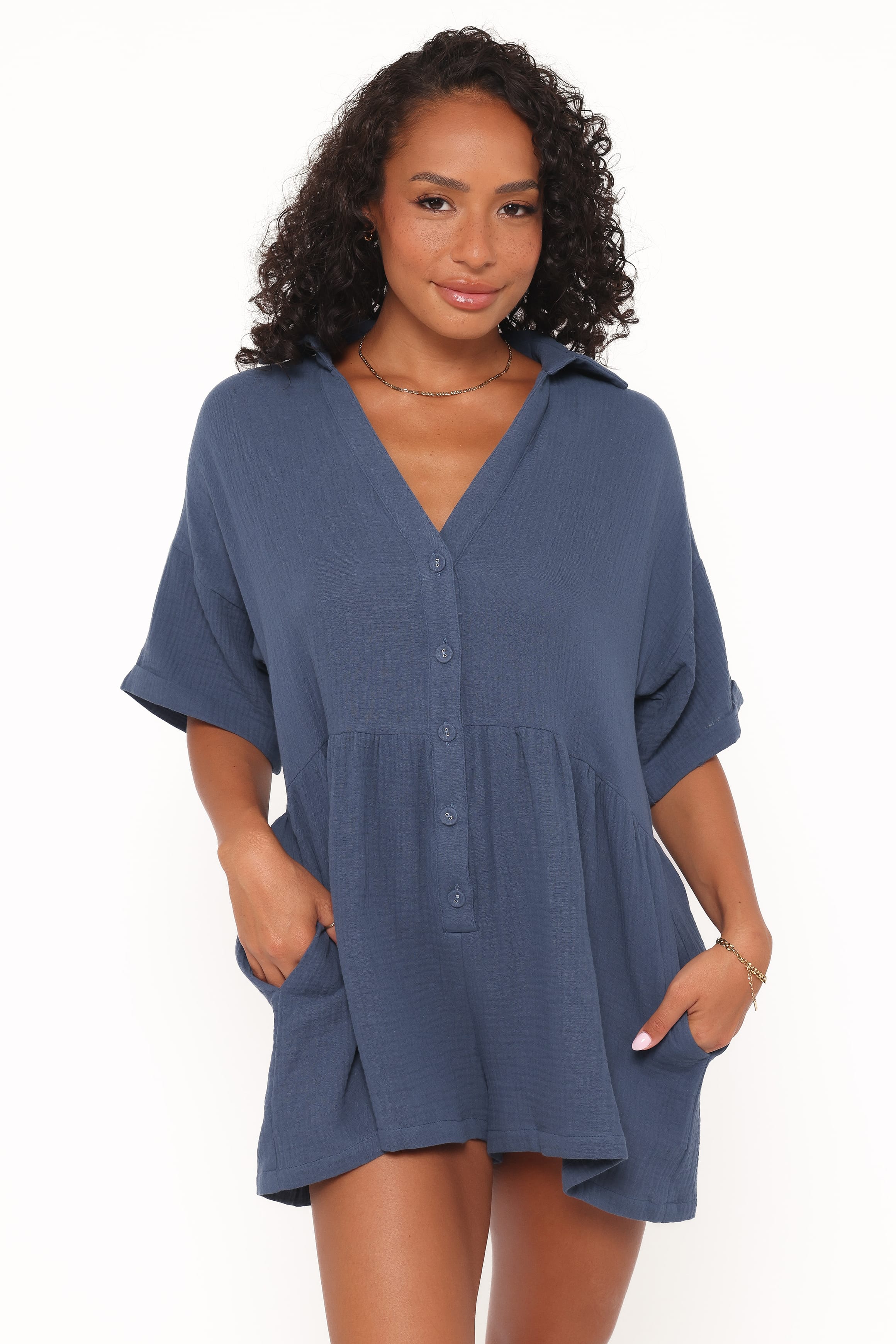 Petal and Pup USA PLAYSUITS Winny Romper - Denim Blue