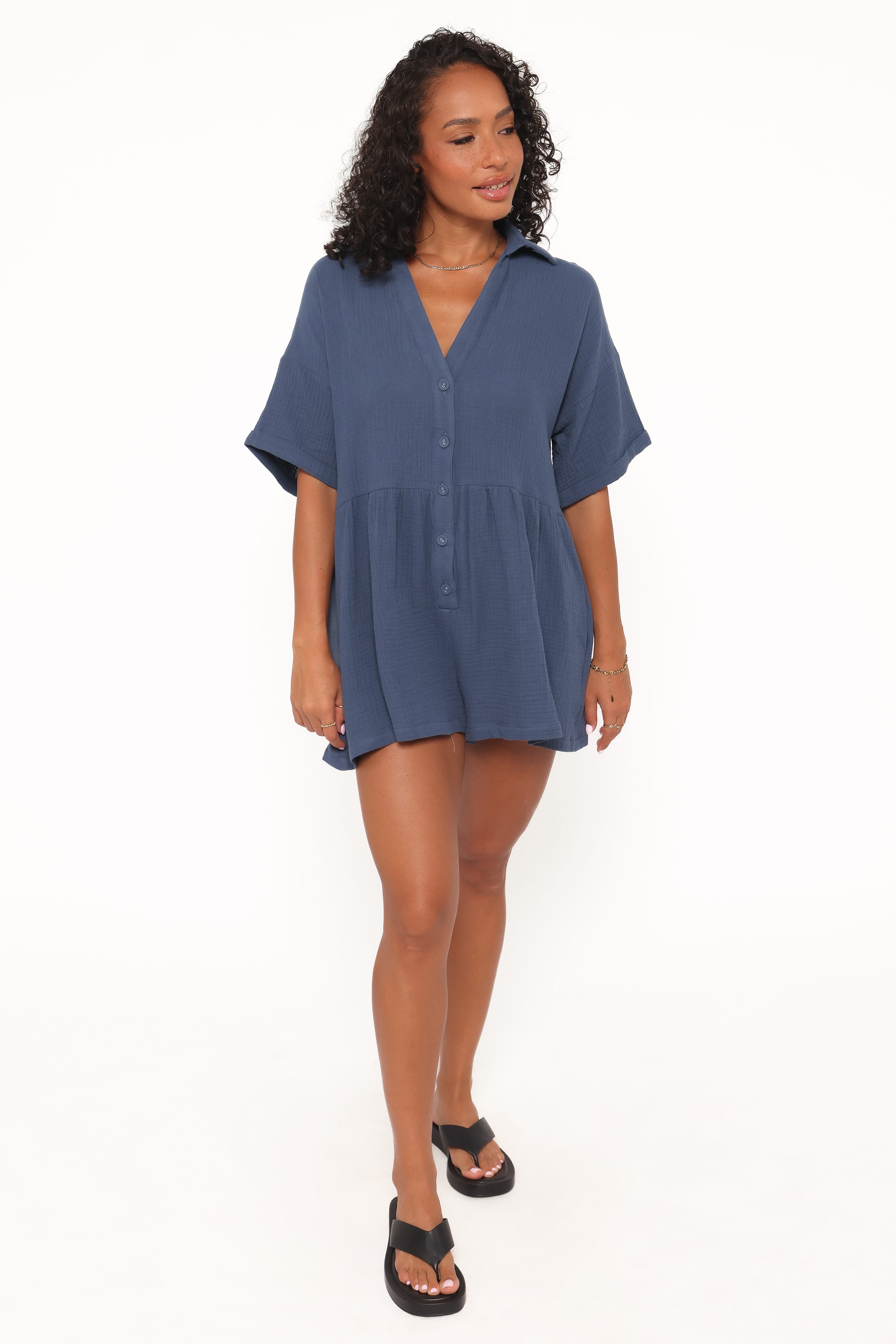 Petal and Pup USA PLAYSUITS Winny Romper - Denim Blue