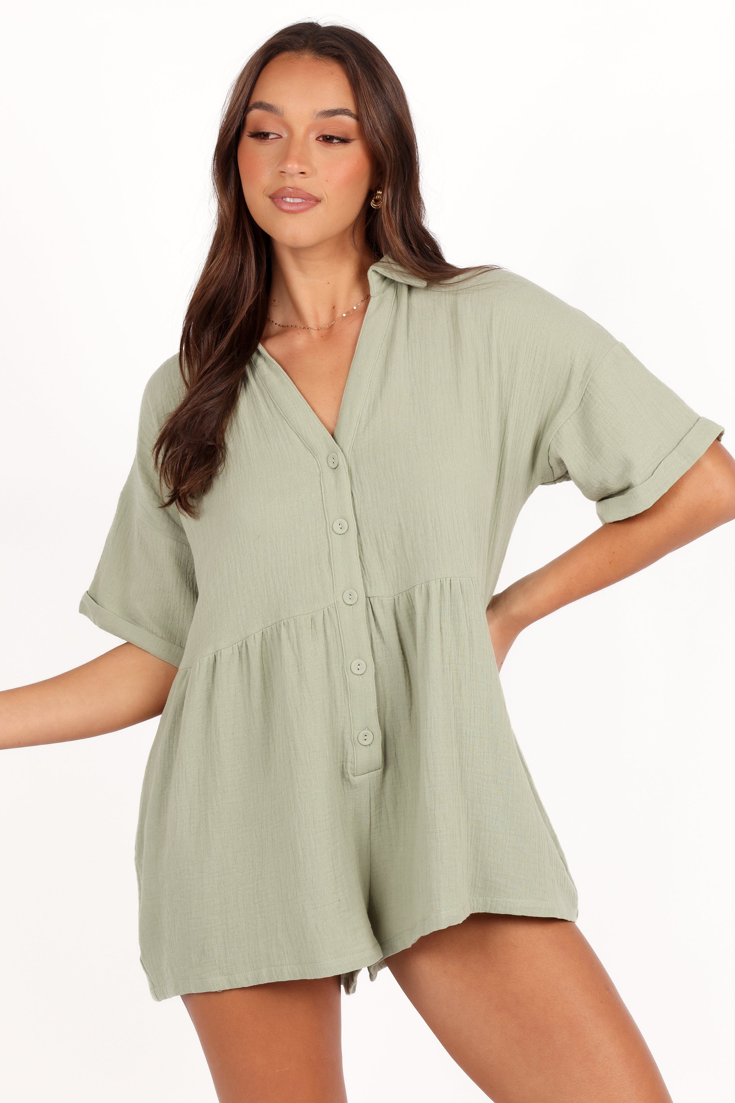 Petal and Pup USA PLAYSUITS Winny Romper - Sage Green