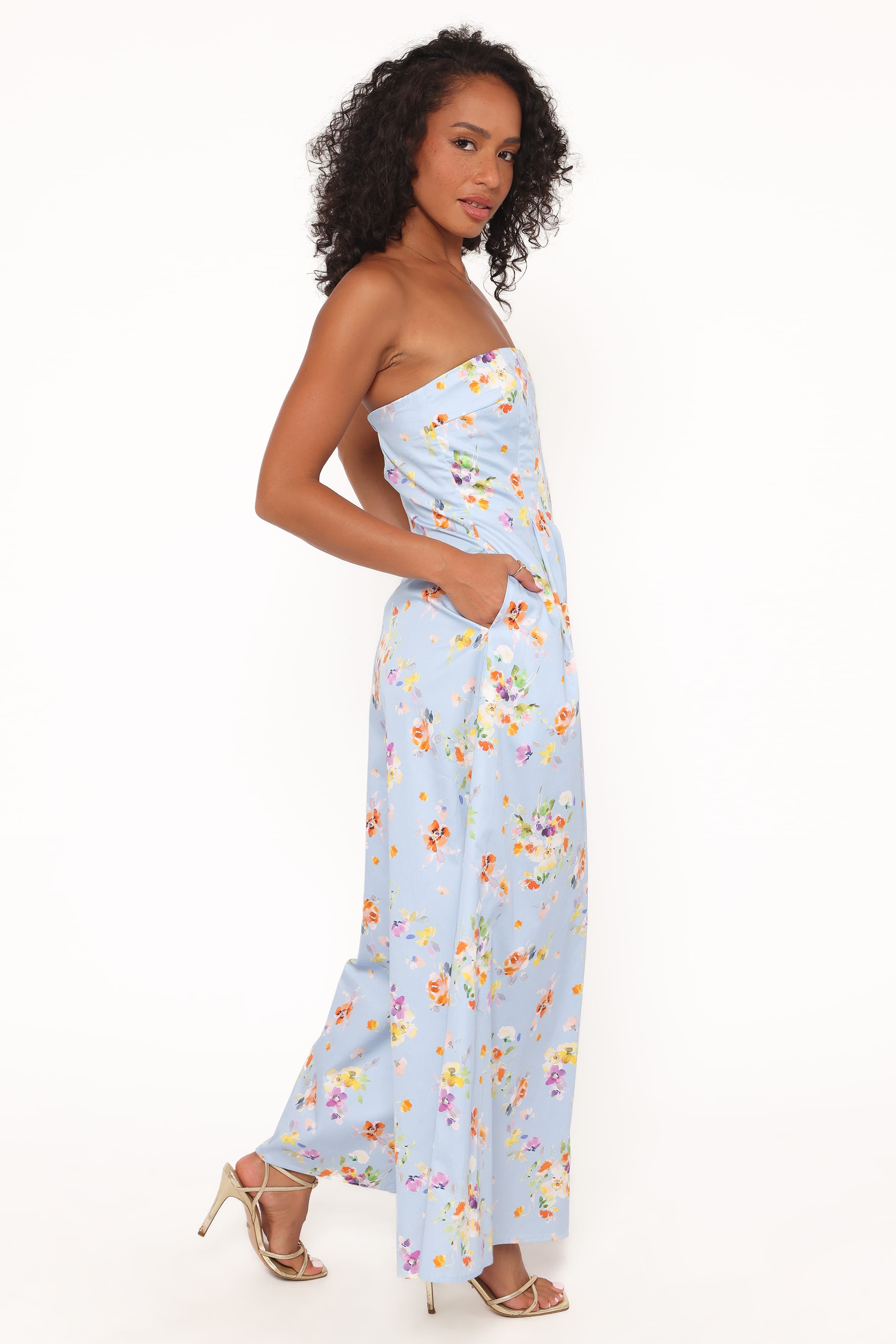 Petal and Pup USA PLAYSUITS Wren Jumpsuit - Cornflower Blue Floral