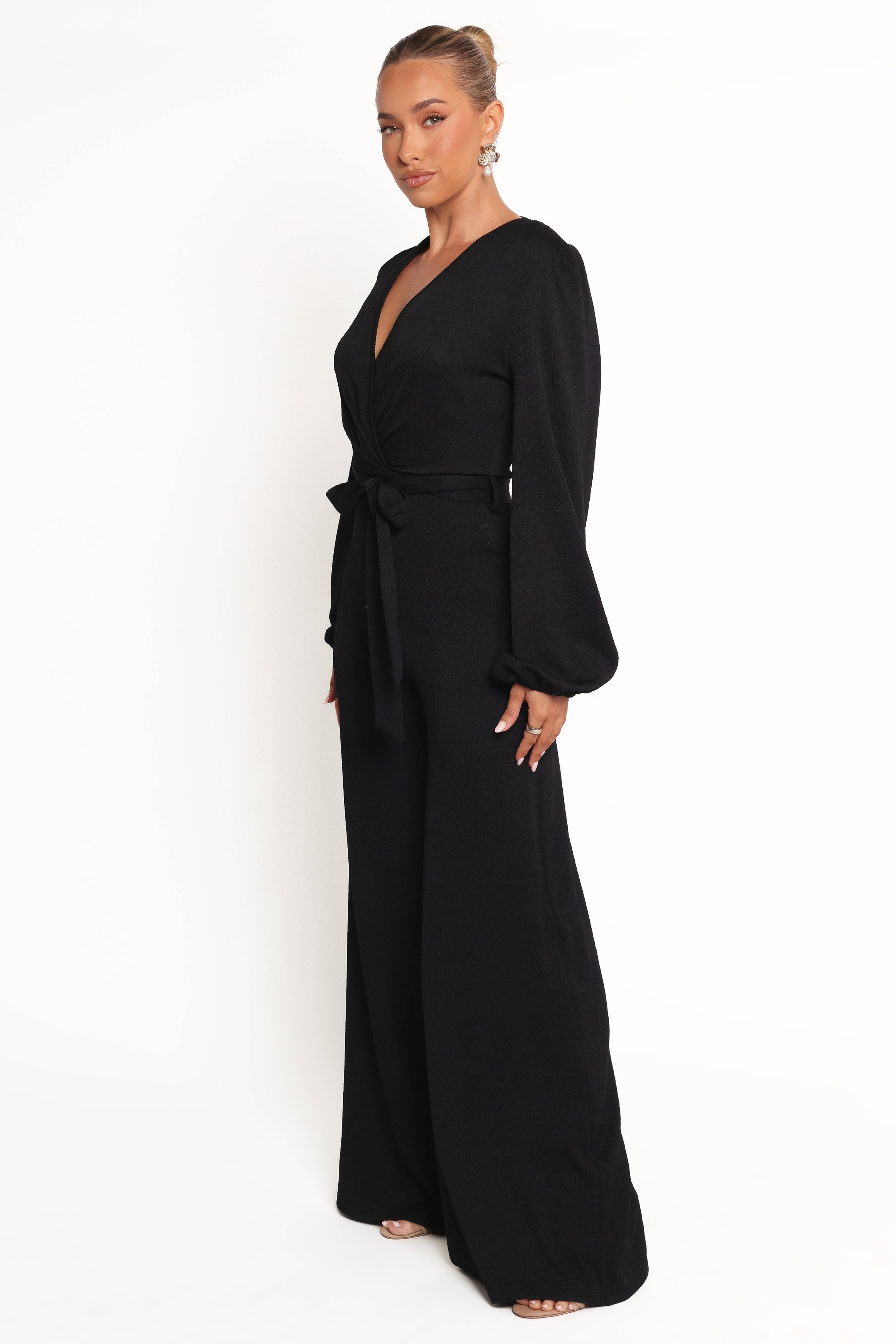 Petal and Pup USA PLAYSUITS Yelena Long Sleeve Jumpsuit - Black