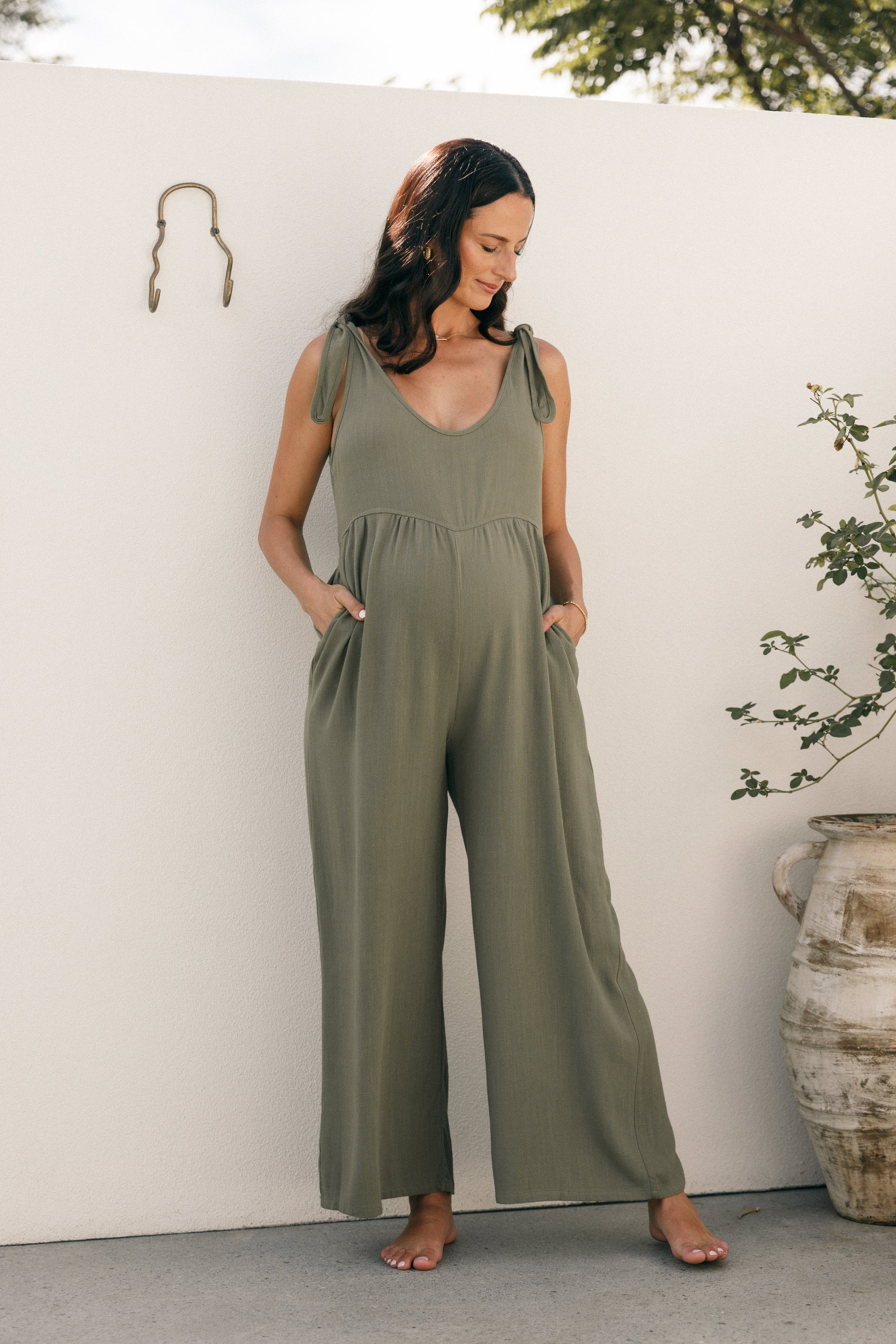 Petal and Pup USA Rompers Ayla Linen Jumpsuit - Olive