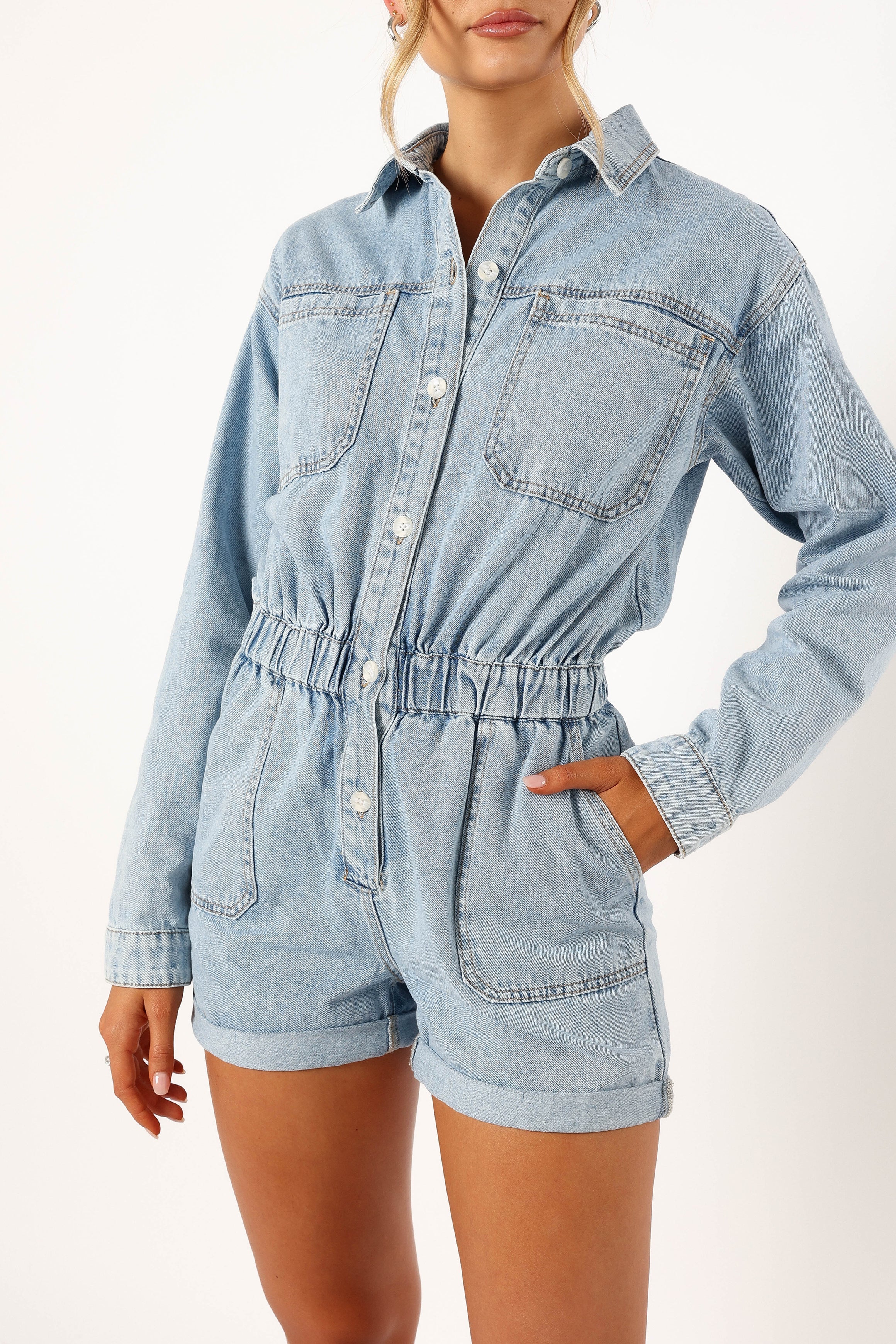 Petal and Pup USA Rompers Danielle Romper - Medium Denim