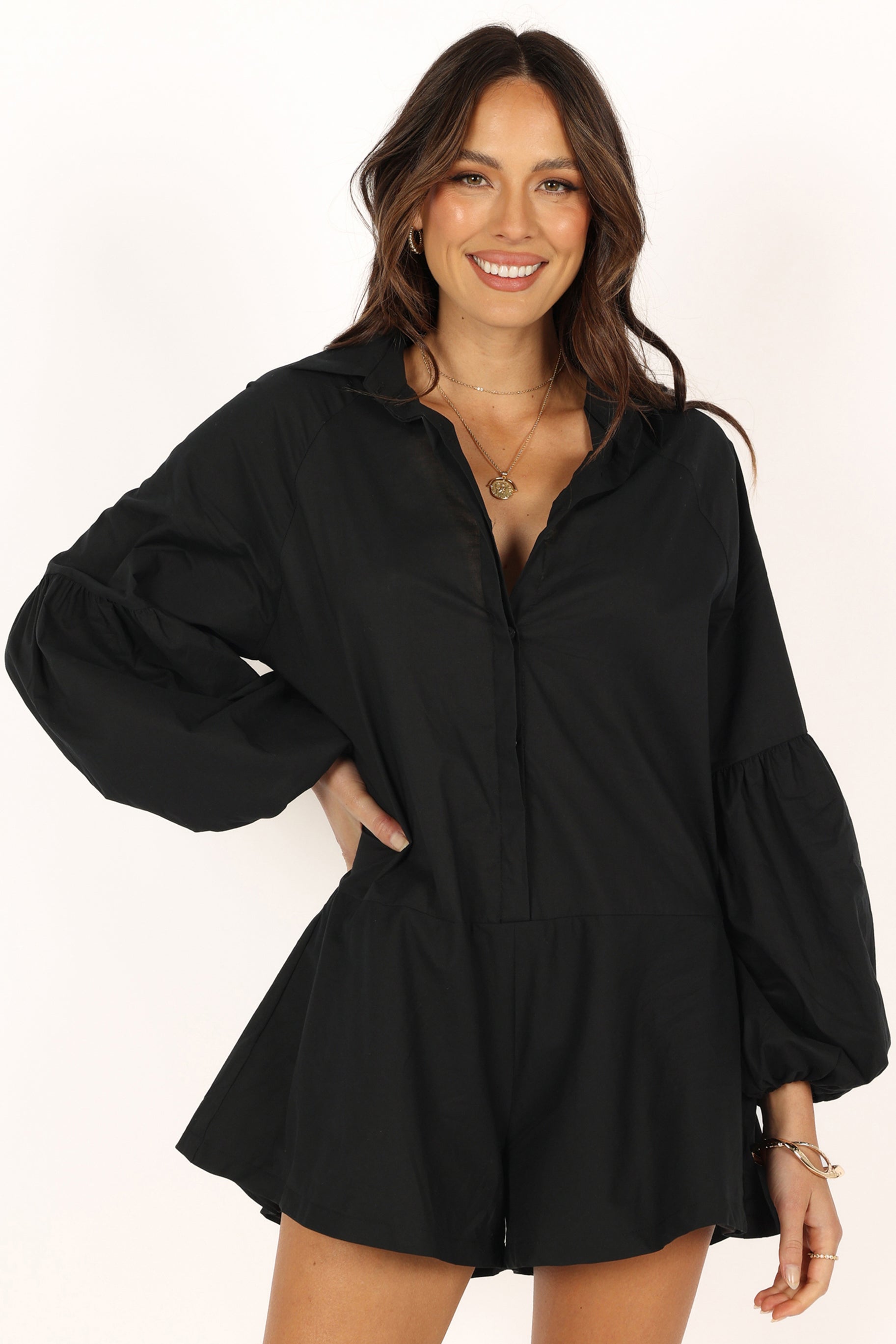 black long sleeve cocktail dresses Plungey Long Sleeve Mini Shapewear Dress - Black