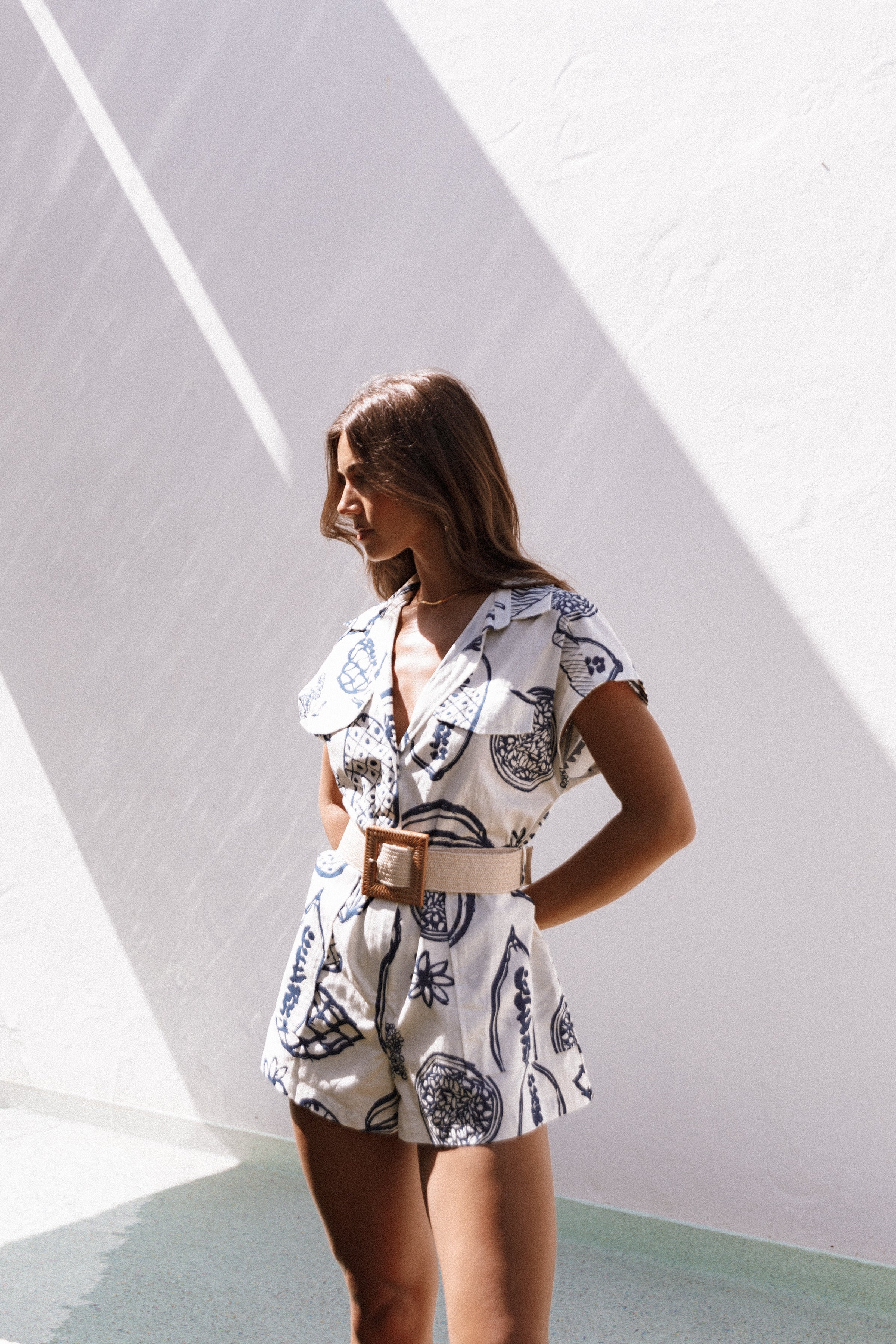 Petal and Pup USA Rompers Georgina Tie Waist Romper - Navy