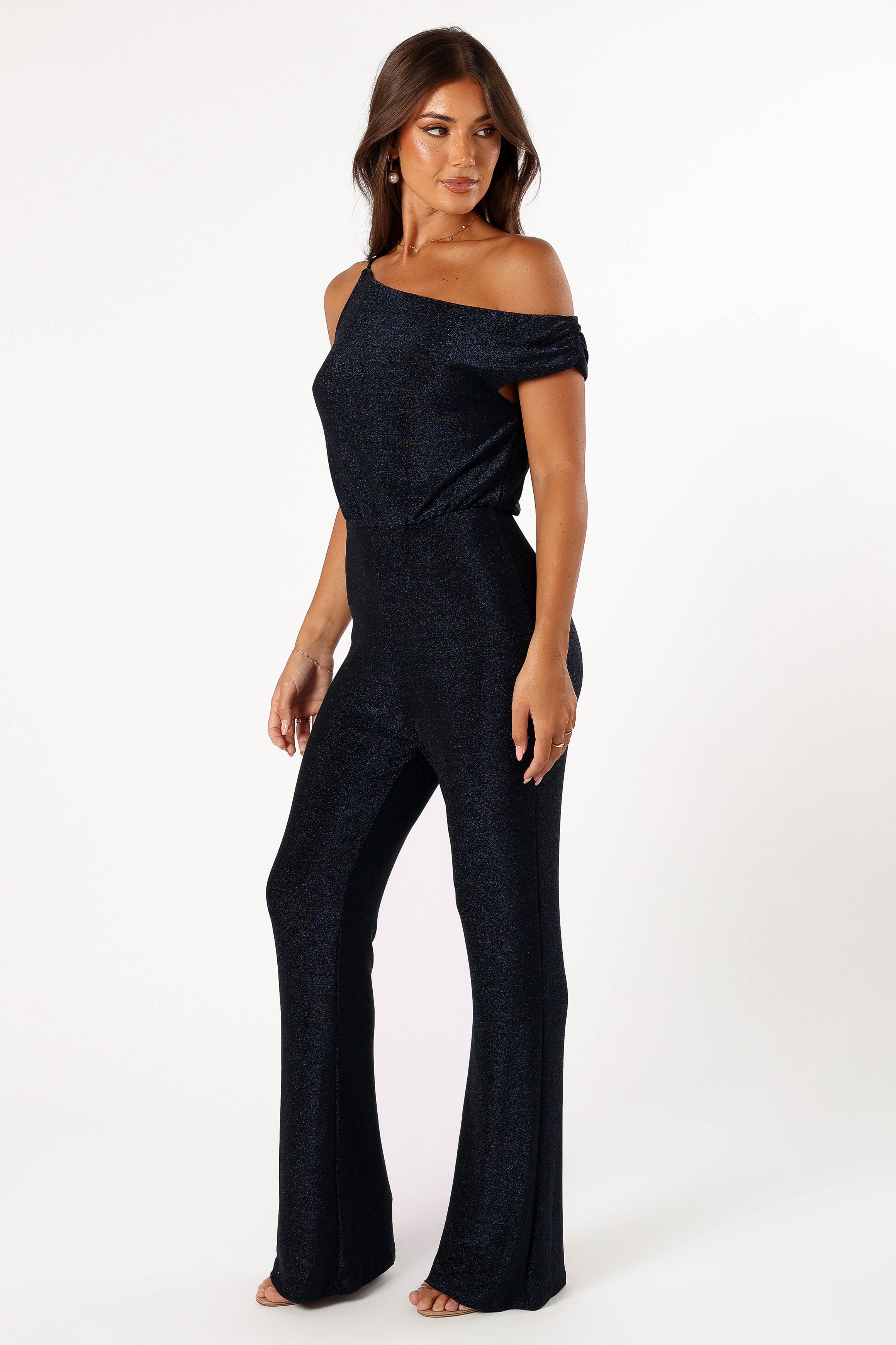 Petal and Pup USA Rompers Heather One Shoulder Jumpsuit - Navy