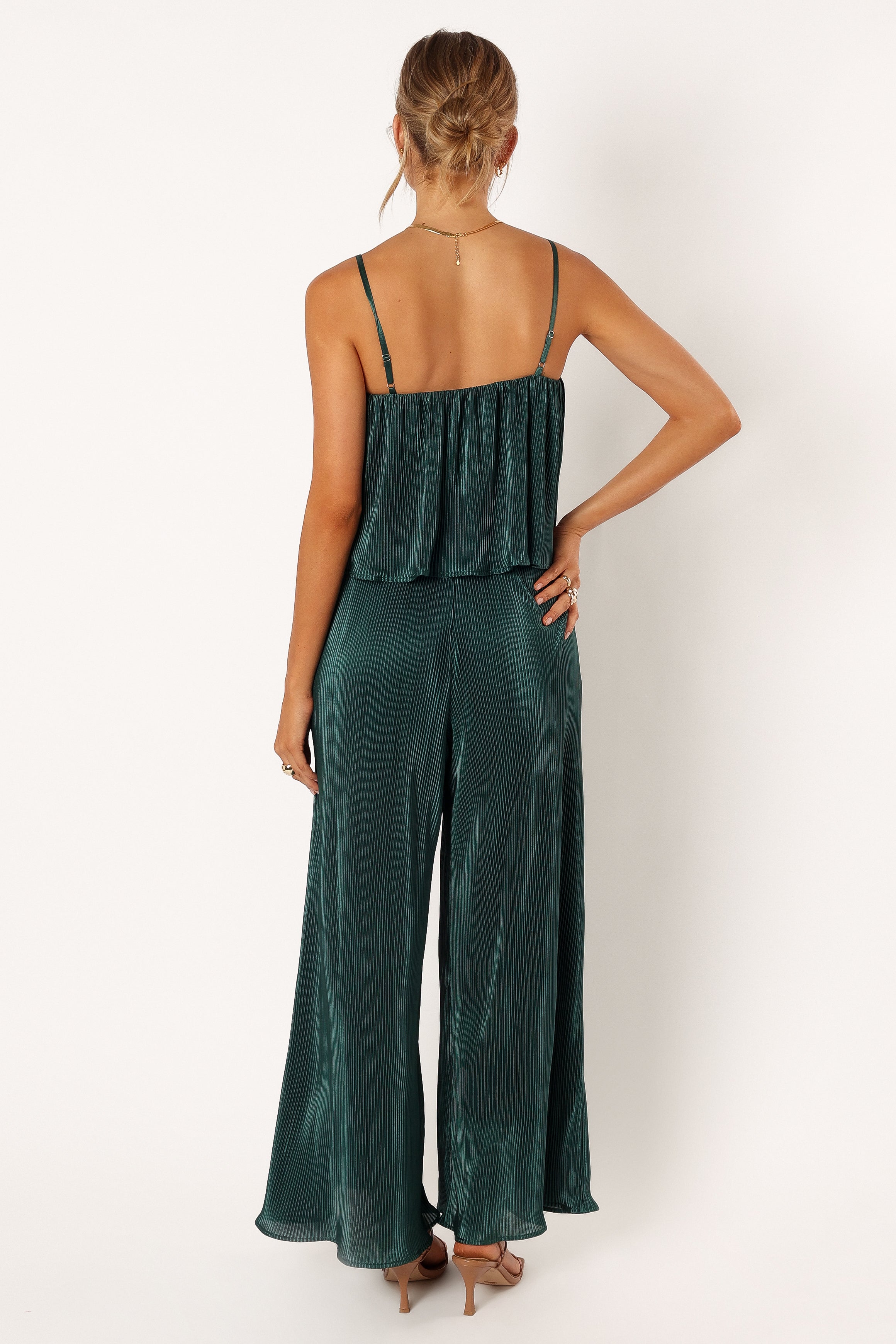Petal and Pup USA Rompers Jillian Plisse Jumpsuit - Emerald