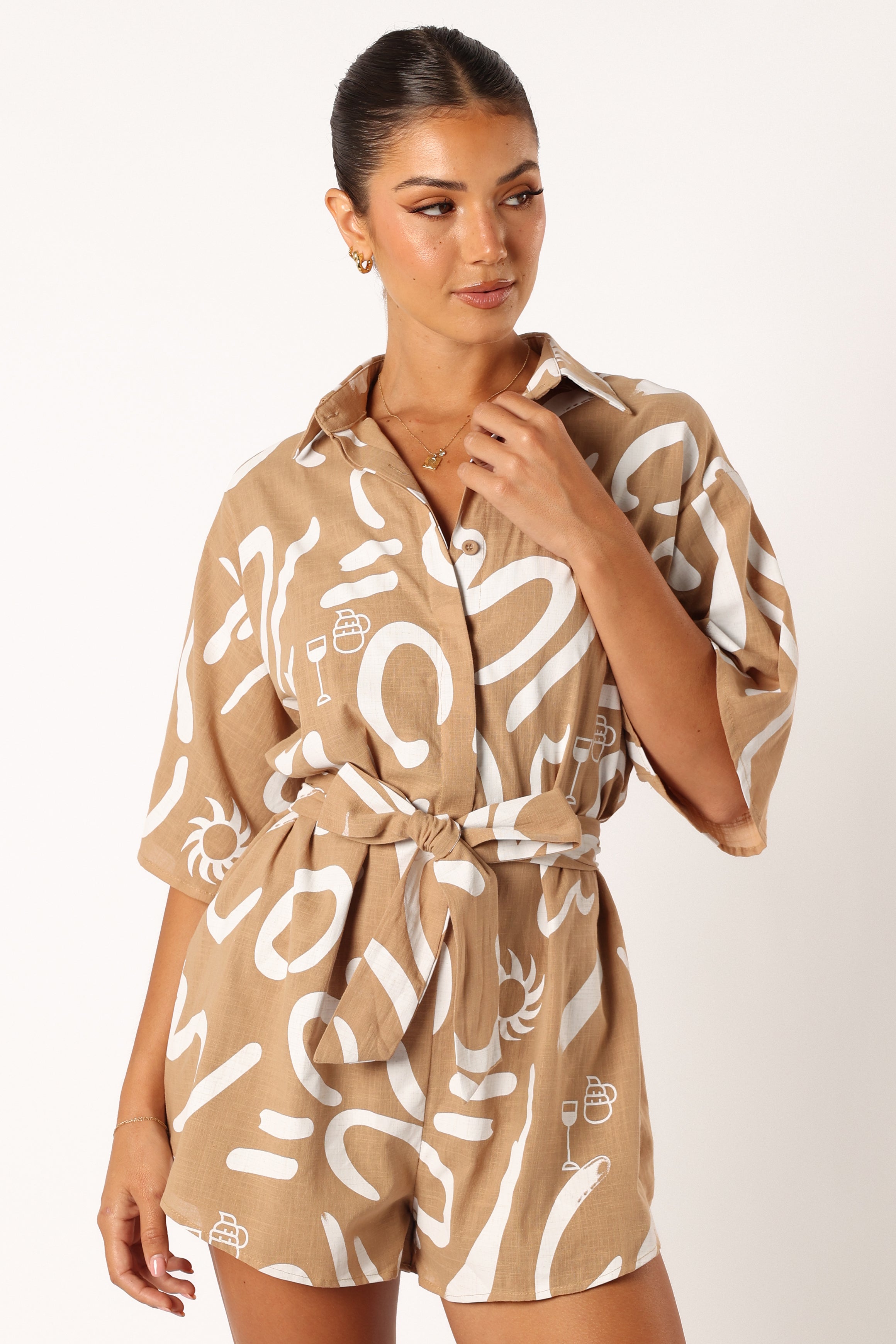 Petal and Pup USA Rompers Kellie Romper - Tan