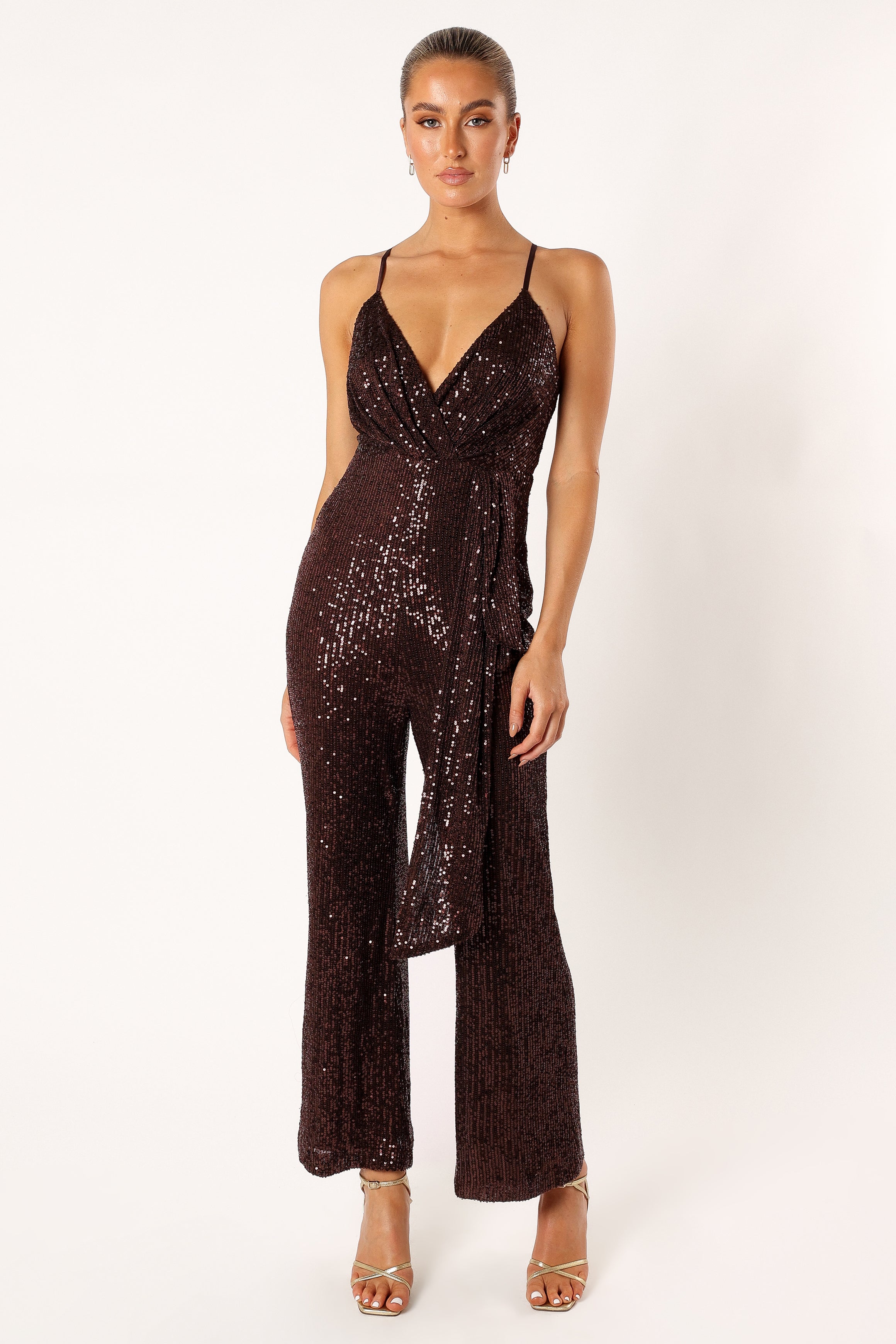 Petal and Pup USA Rompers Monique Sequin Jumpsuit - Brown