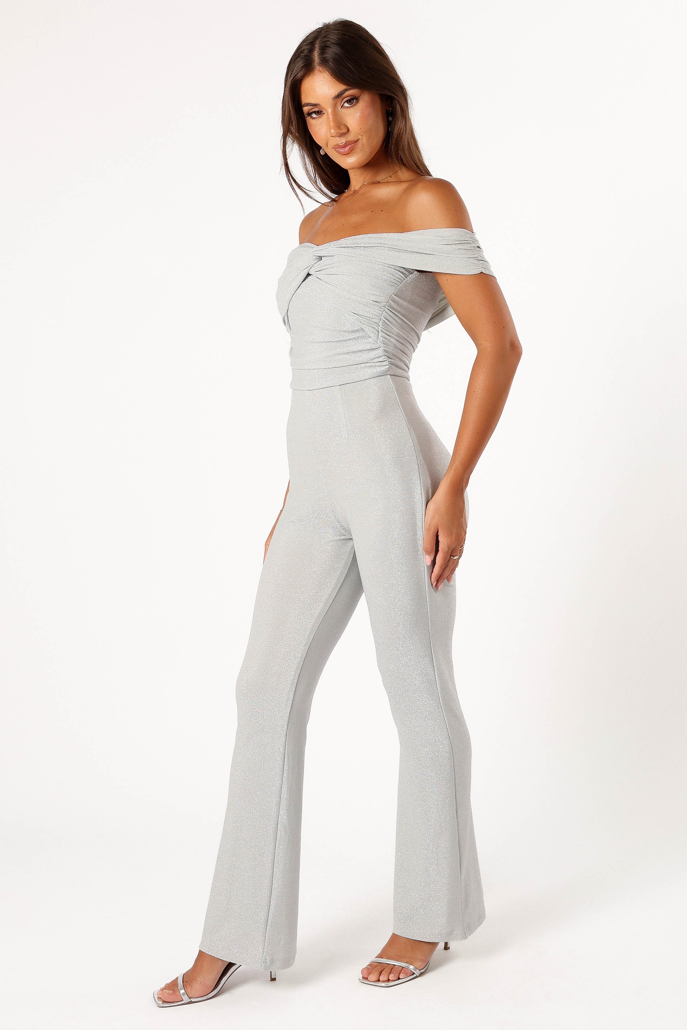 Petal and Pup USA Rompers Sharnie Off Shoulder Jumpsuit - Silver