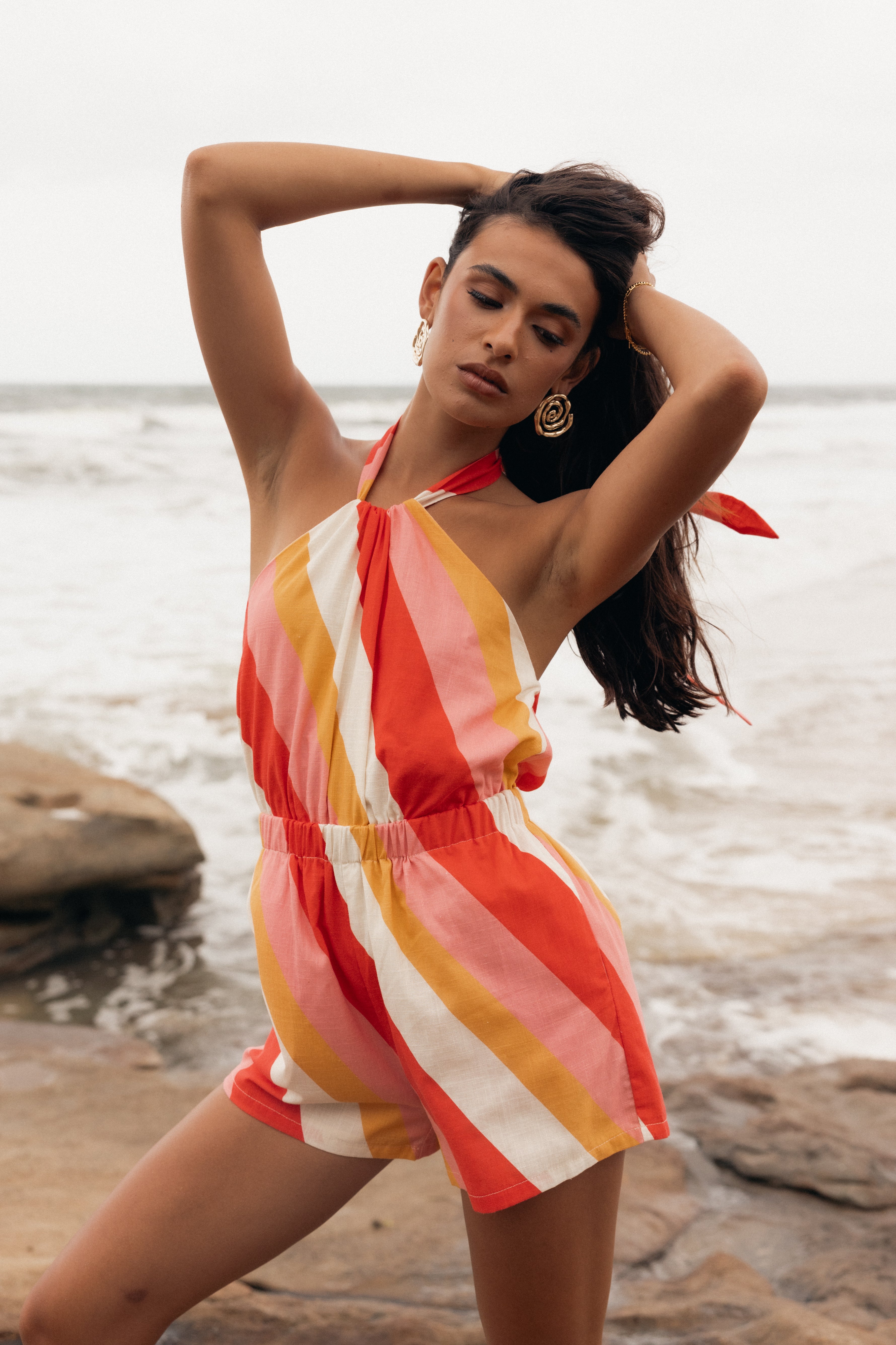 Petal and Pup USA Rompers Silanzo Romper - Pink Stripe