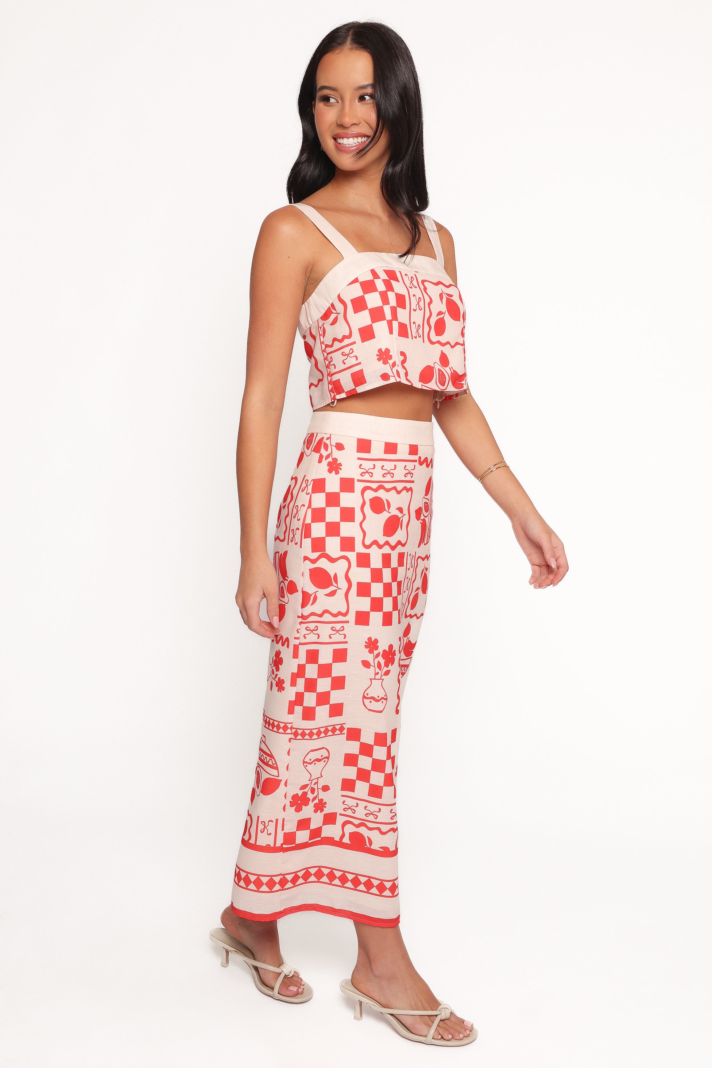 Petal and Pup USA SETS Albanie Skirt Set - Red Print