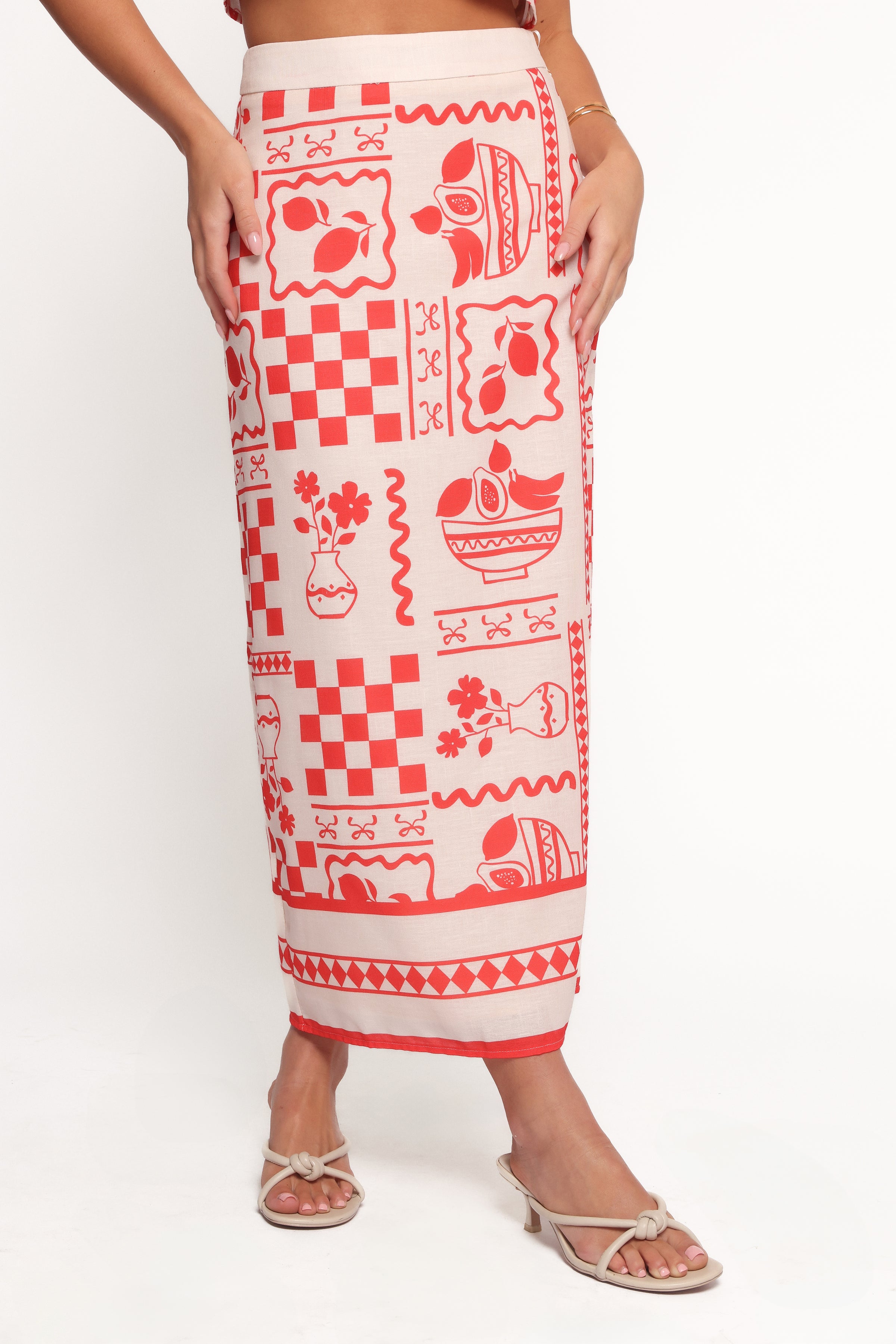 Petal and Pup USA SETS Albanie Skirt Set - Red Print