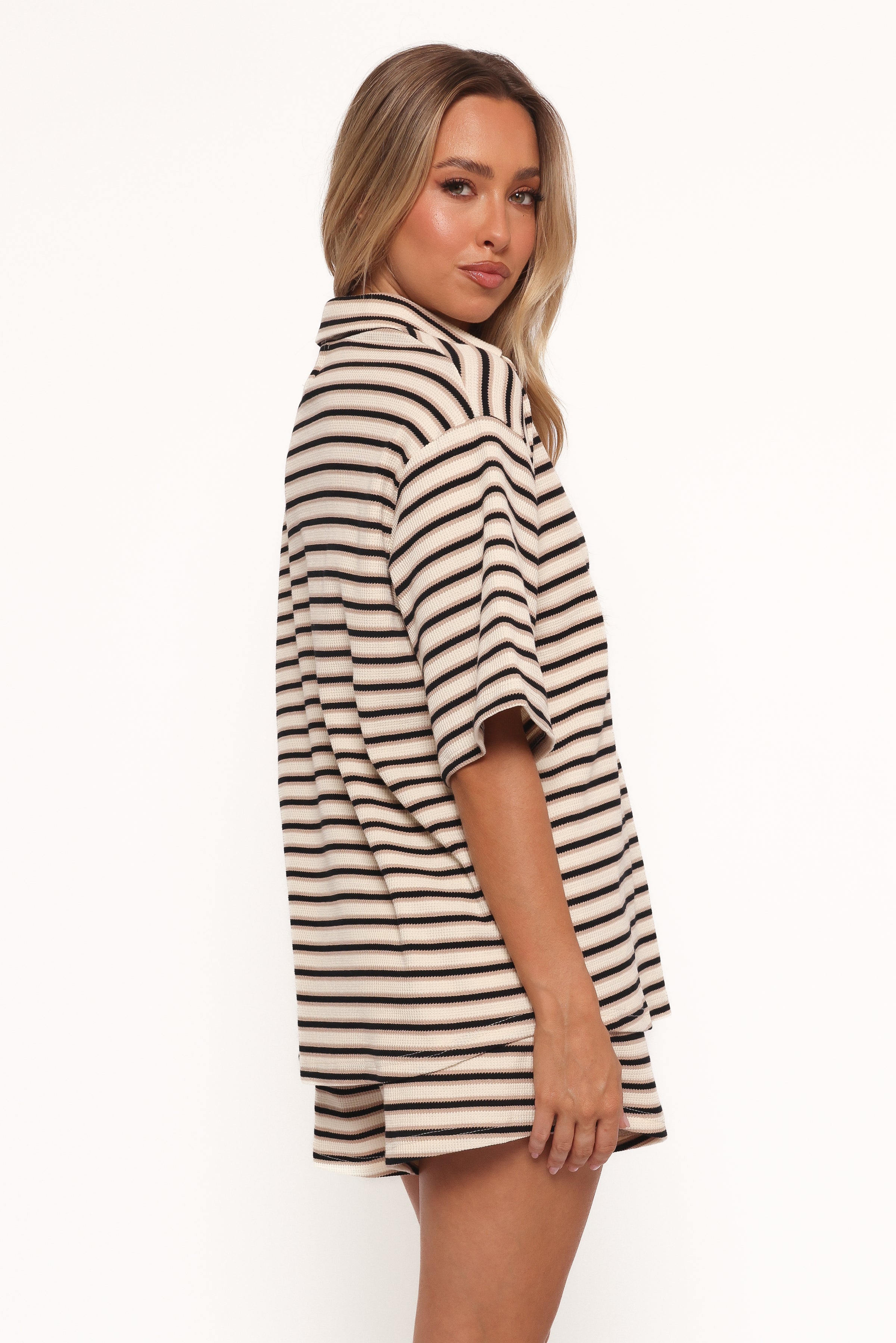 Petal and Pup USA SETS Alden Cotton Knit Set - Beige Black Stripe