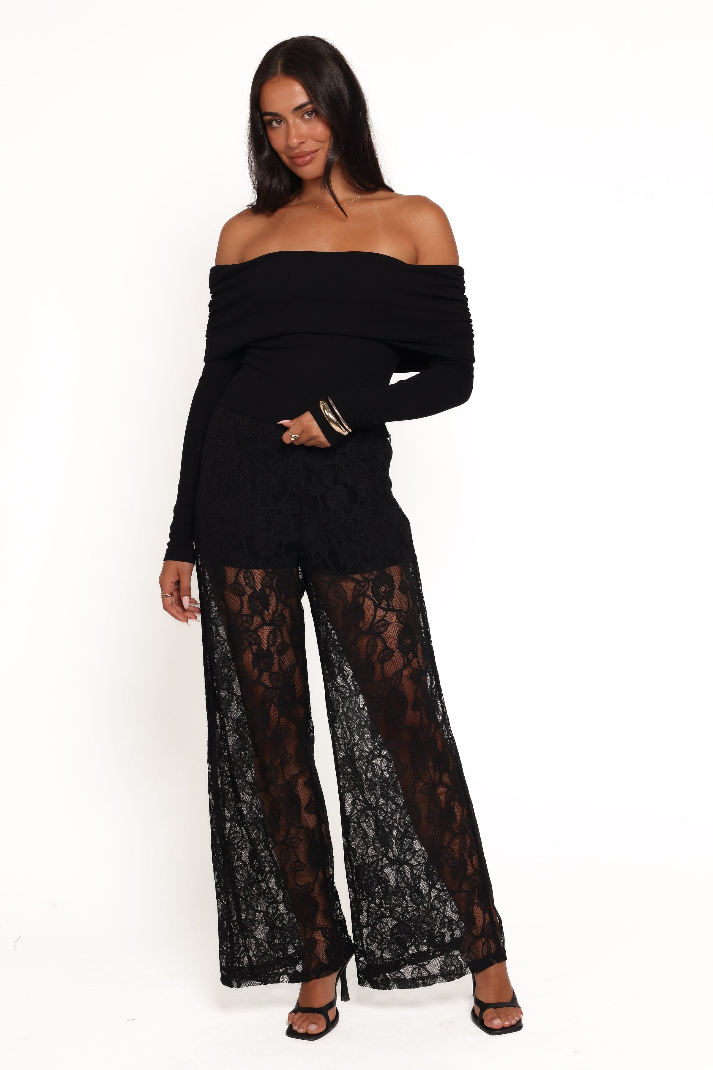 Petal and Pup USA SETS Alina Lace Pant Set - Black