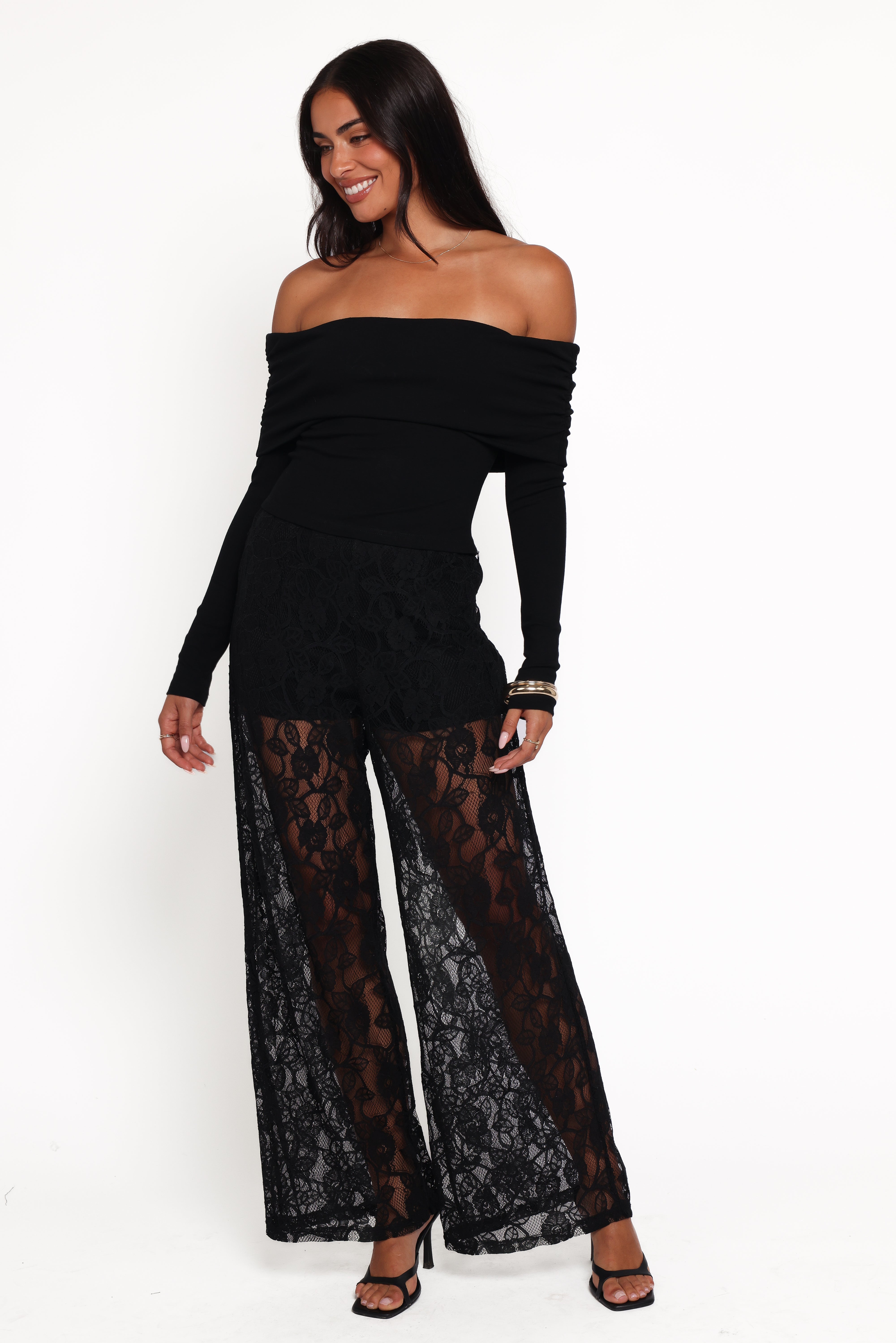 Petal and Pup USA SETS Alina Lace Pant Set - Black