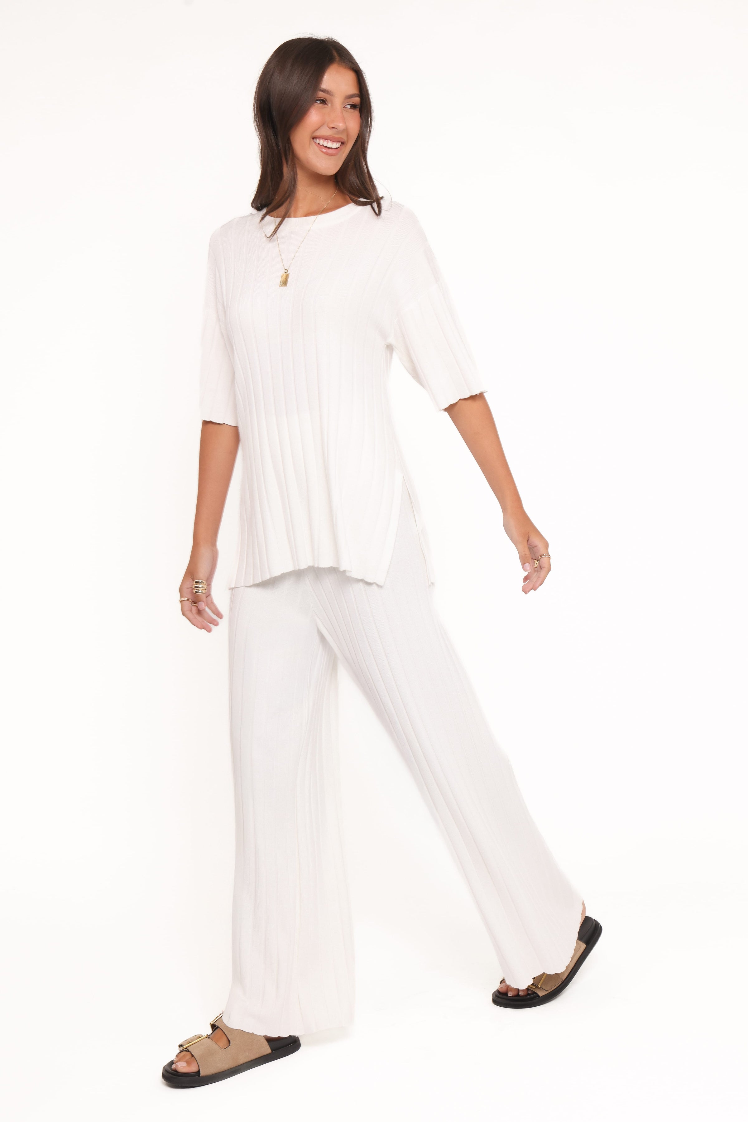 Petal and Pup USA SETS Alix Ribbed Knit Set - Cream