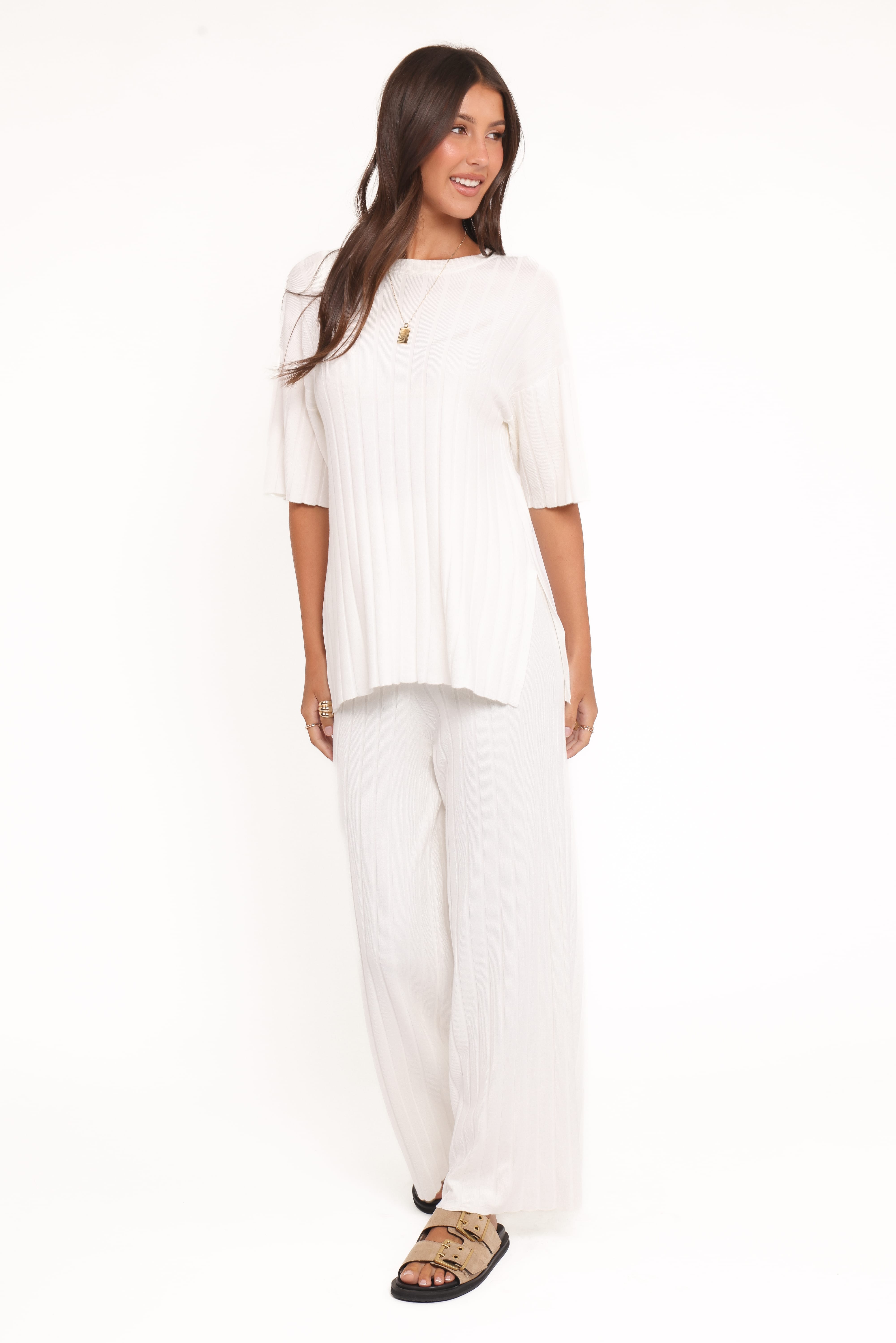 Petal and Pup USA SETS Alix Ribbed Knit Set - Cream