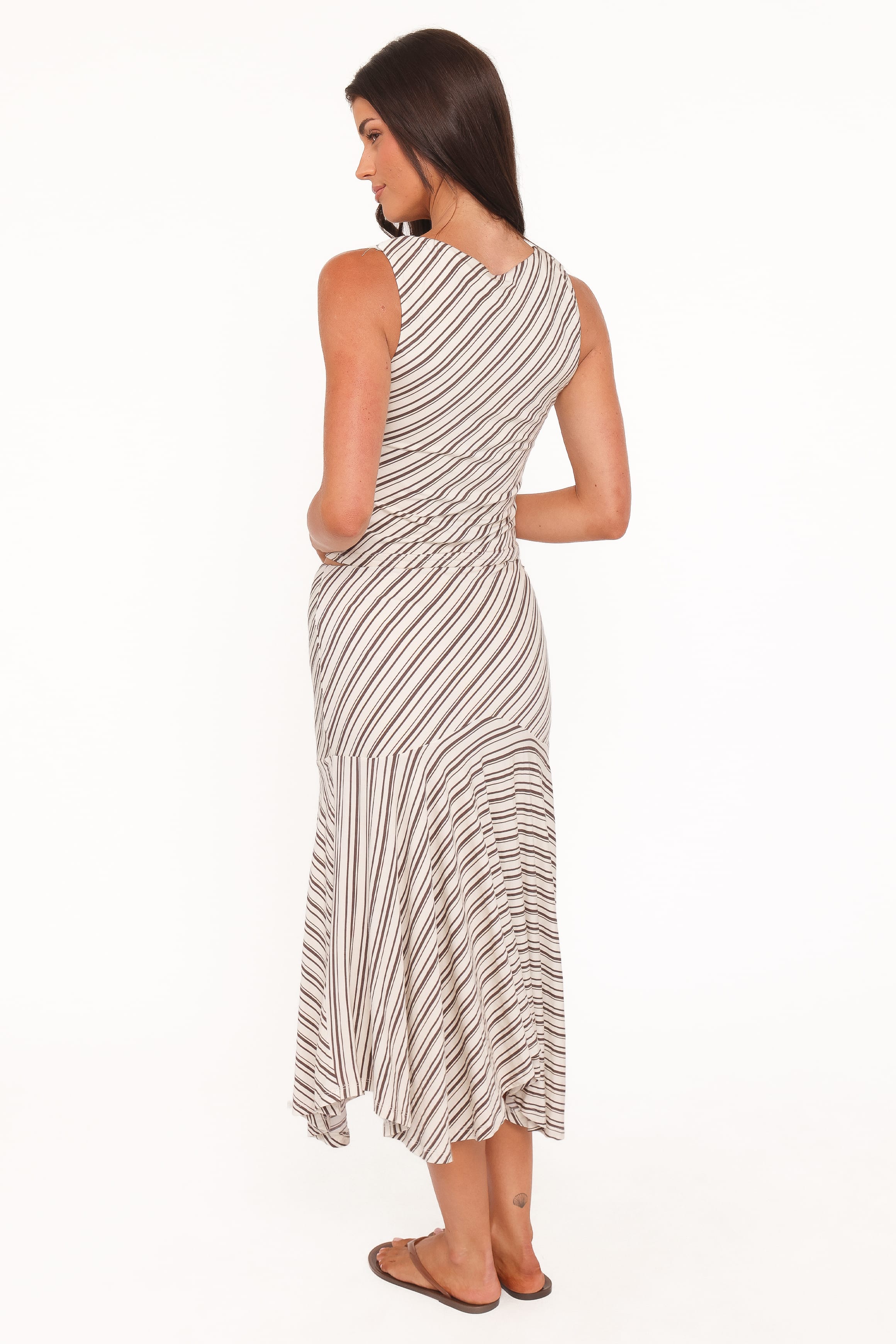 Petal and Pup USA SETS Amber Skirt Set - Cream/Brown Stripe