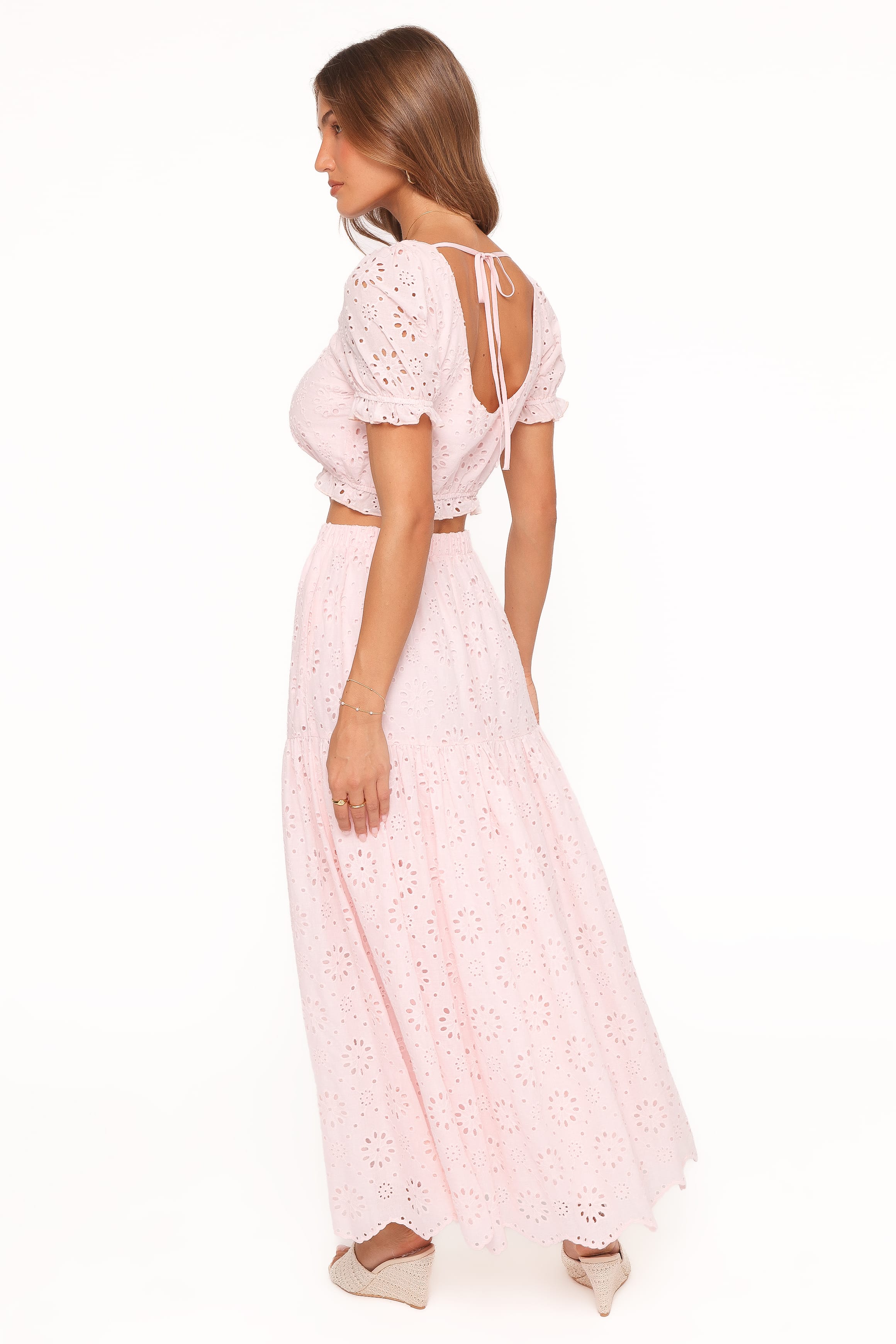 Petal and Pup USA SETS Angelina Skirt Set - Pink Broiderie