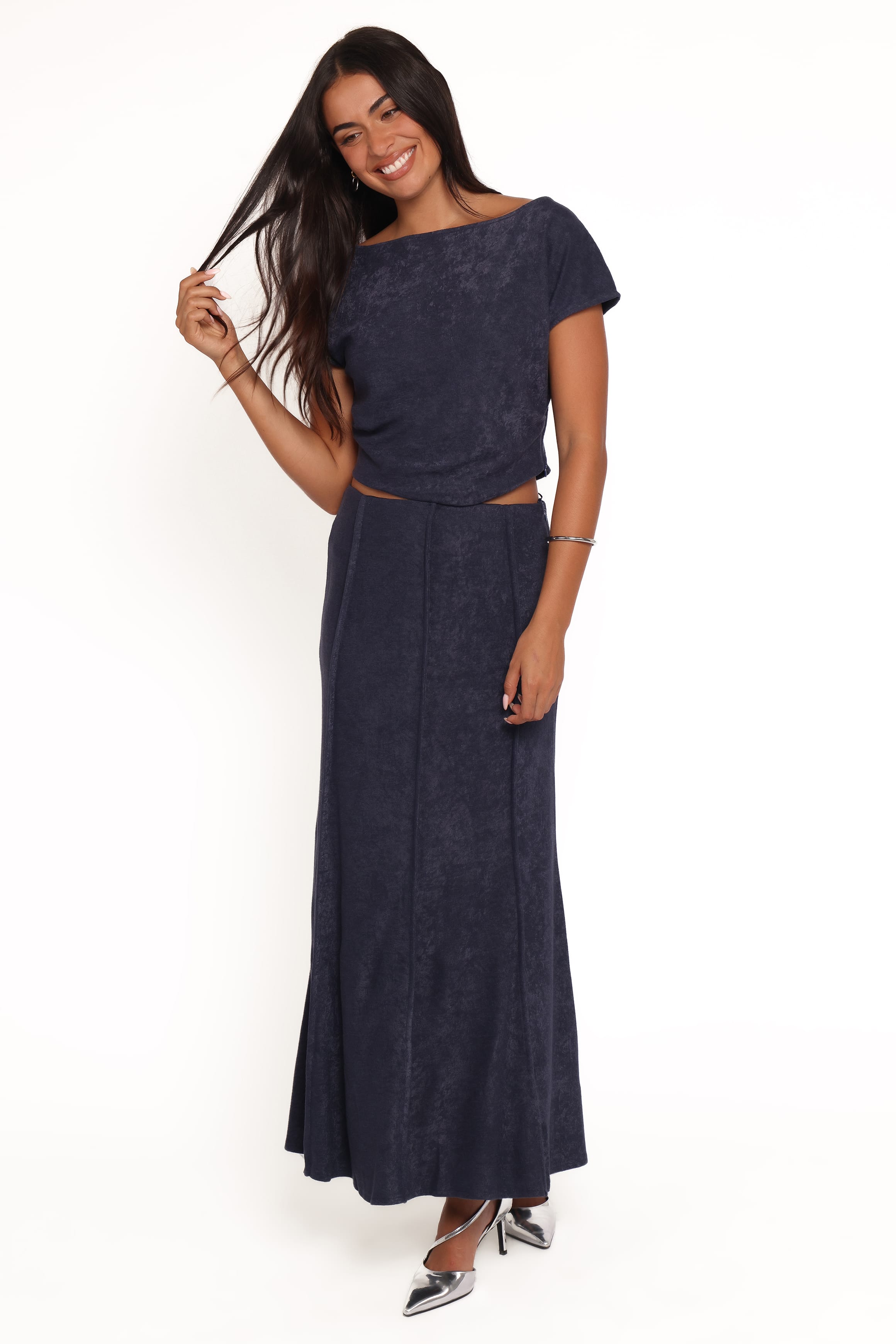 Petal and Pup USA SETS Aria Maxi Skirt Set - Denim Blue