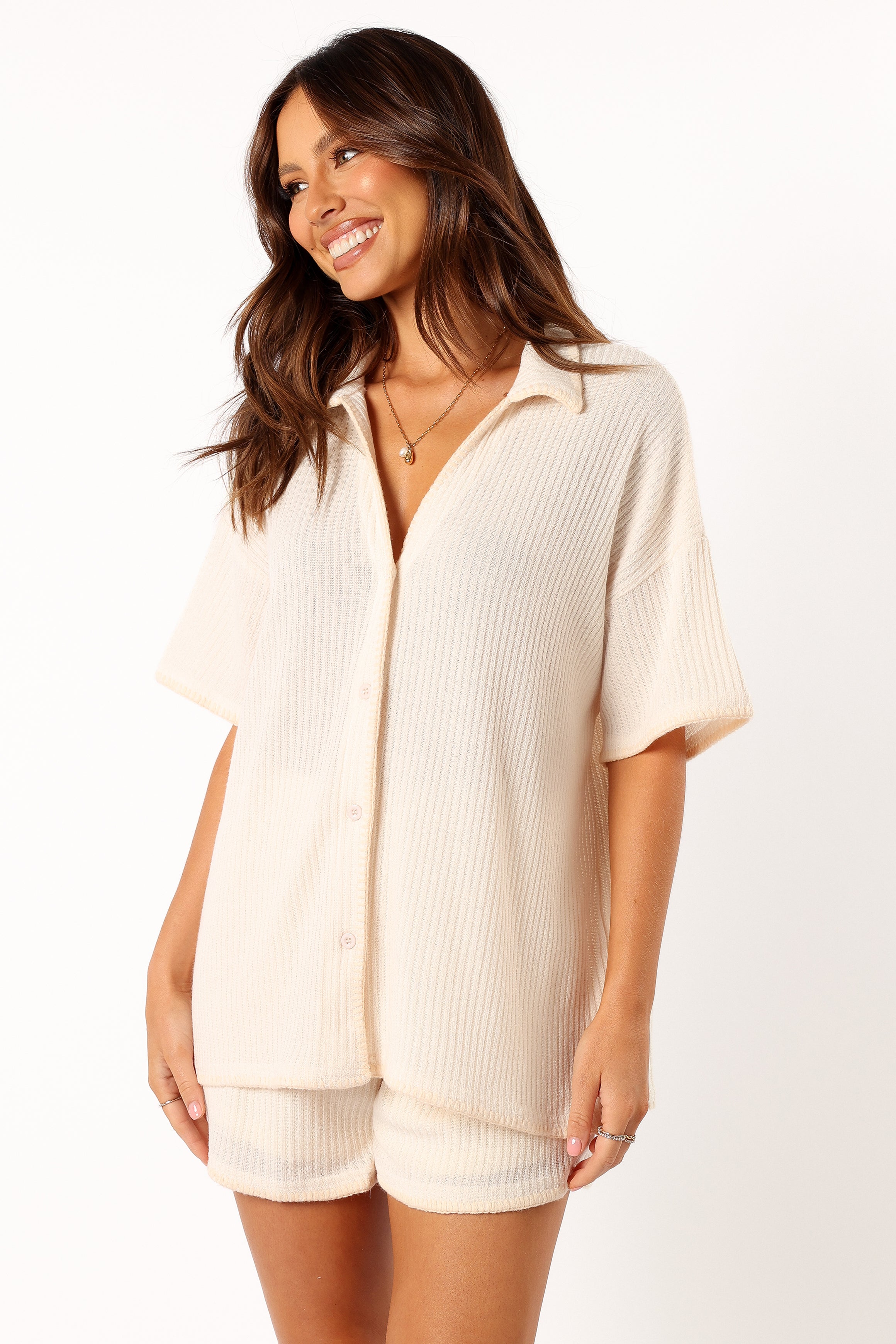 Petal and Pup USA SETS Bobby Knit Short Set - Beige