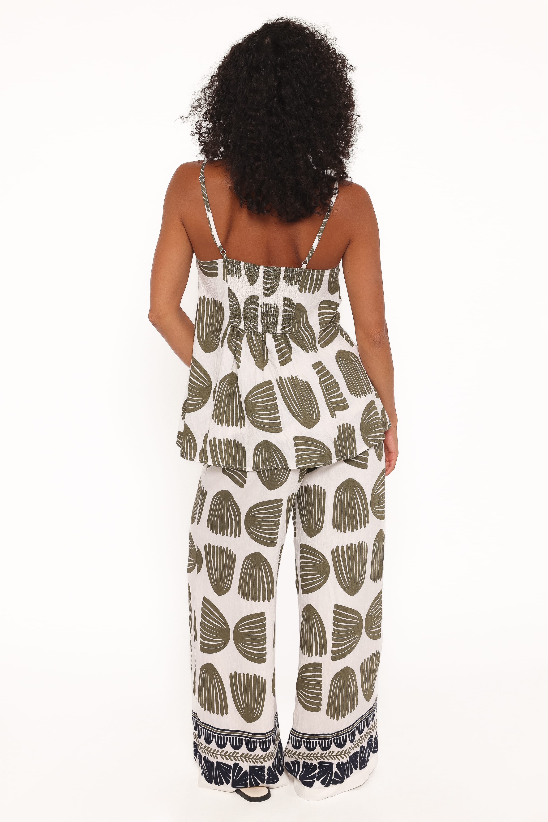 Petal and Pup USA SETS Brianna Pant Set - Green Palm Print