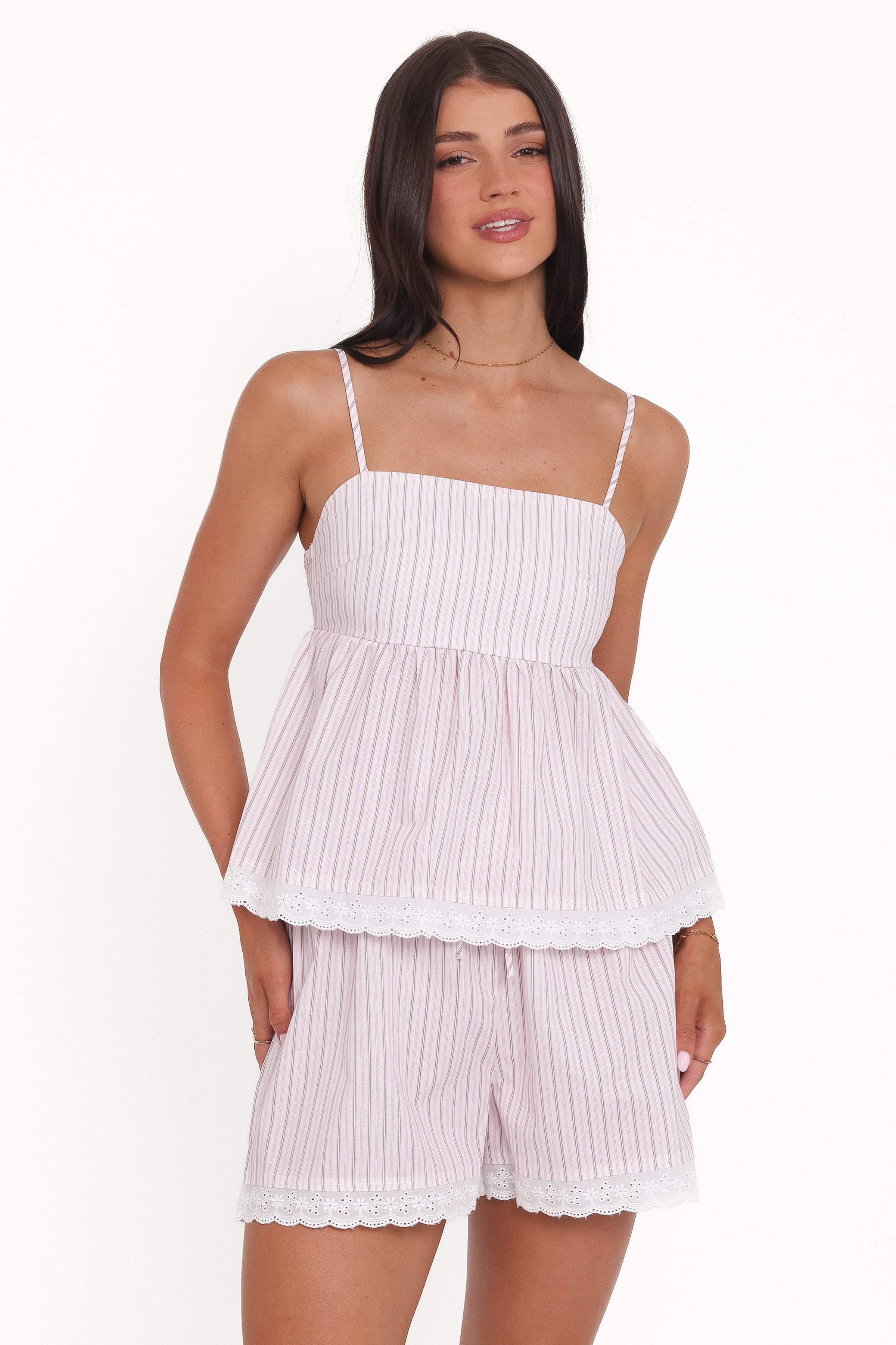 Petal and Pup USA SETS Bridie Short Set - Pink Stripe