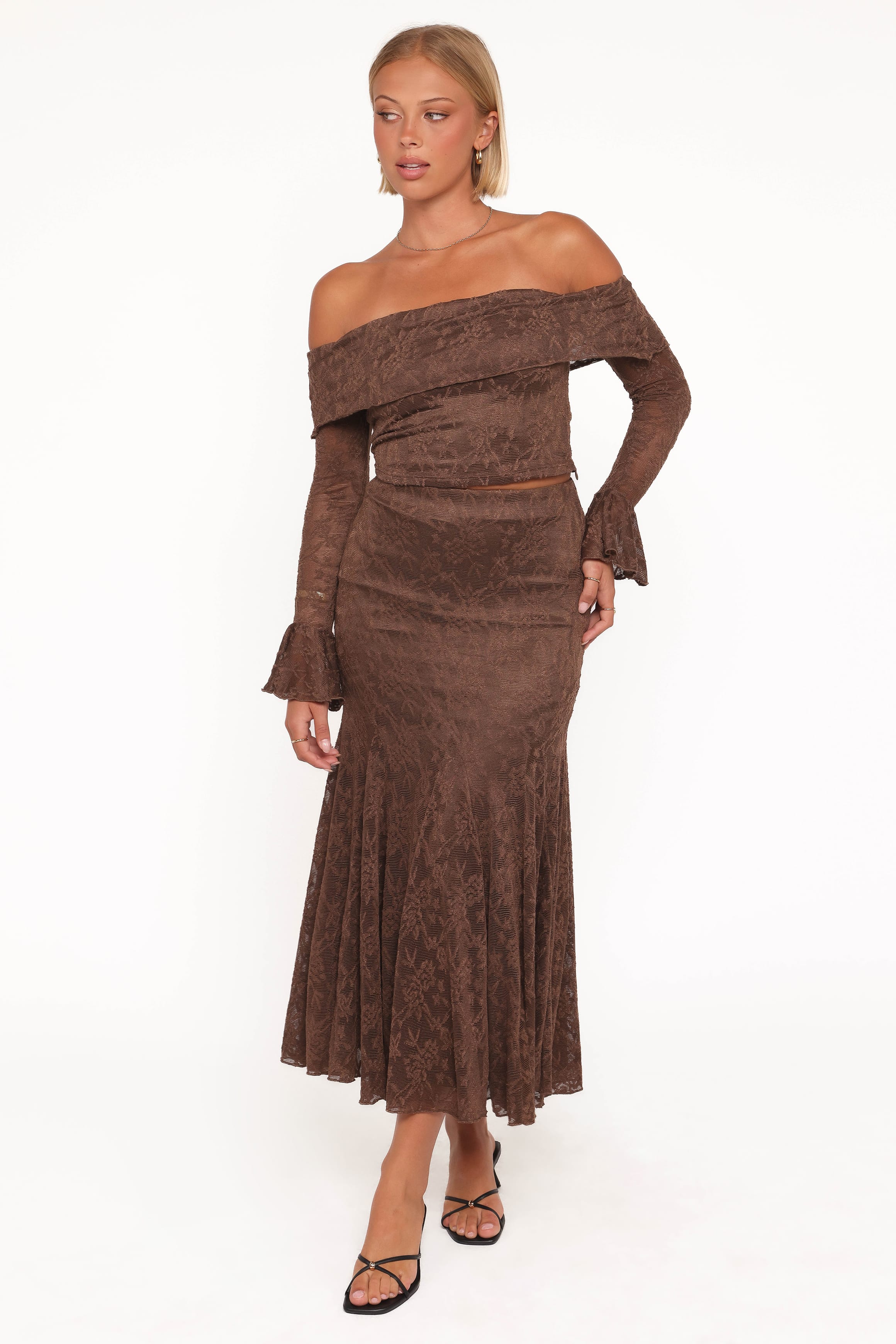 Petal and Pup USA SETS Bromley Lace Skirt Set - Brown