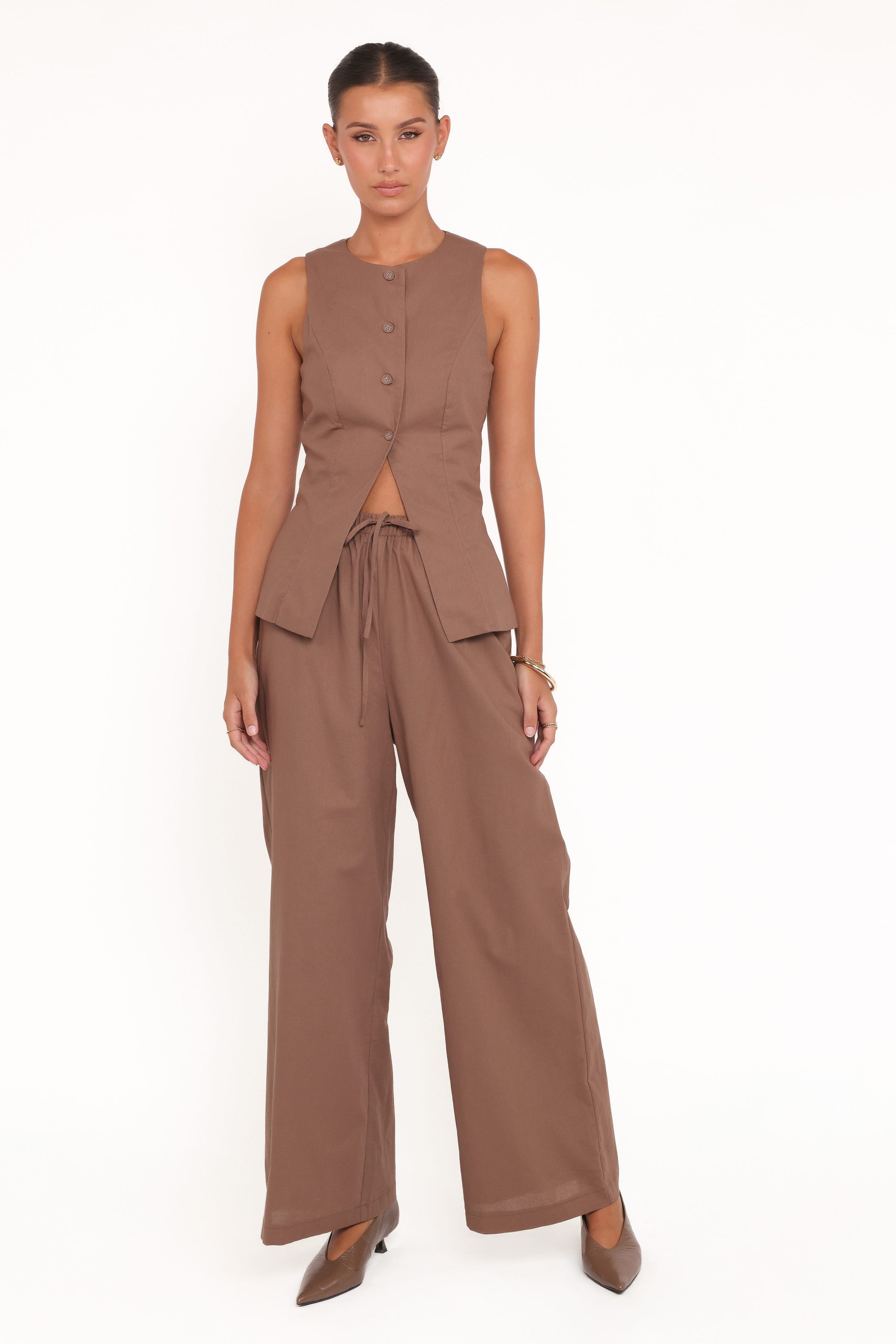 Petal and Pup USA SETS Caitlin Pant Set - Brown
