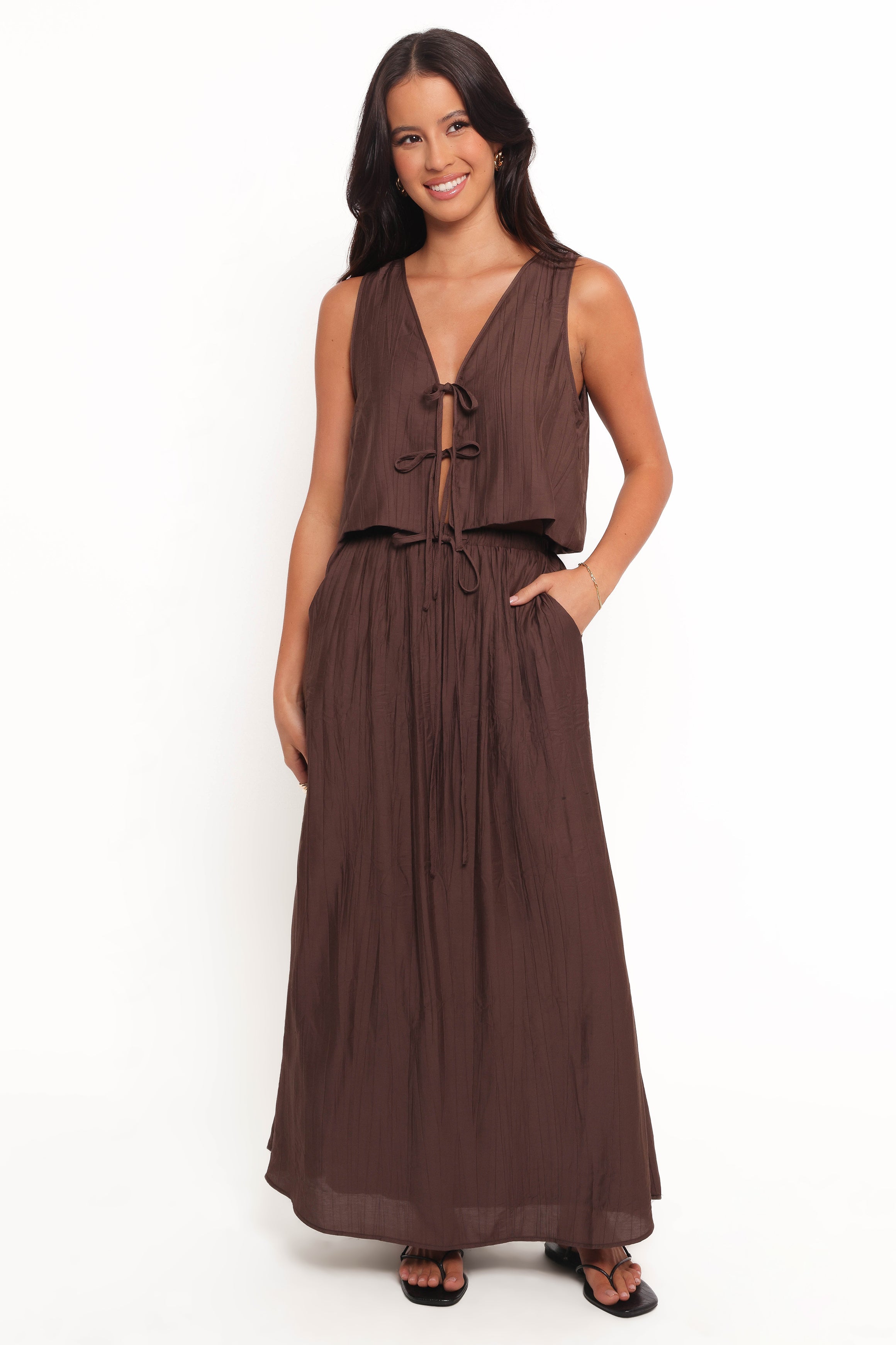 Petal and Pup USA SETS Captie Skirt Set - Chocolate Brown