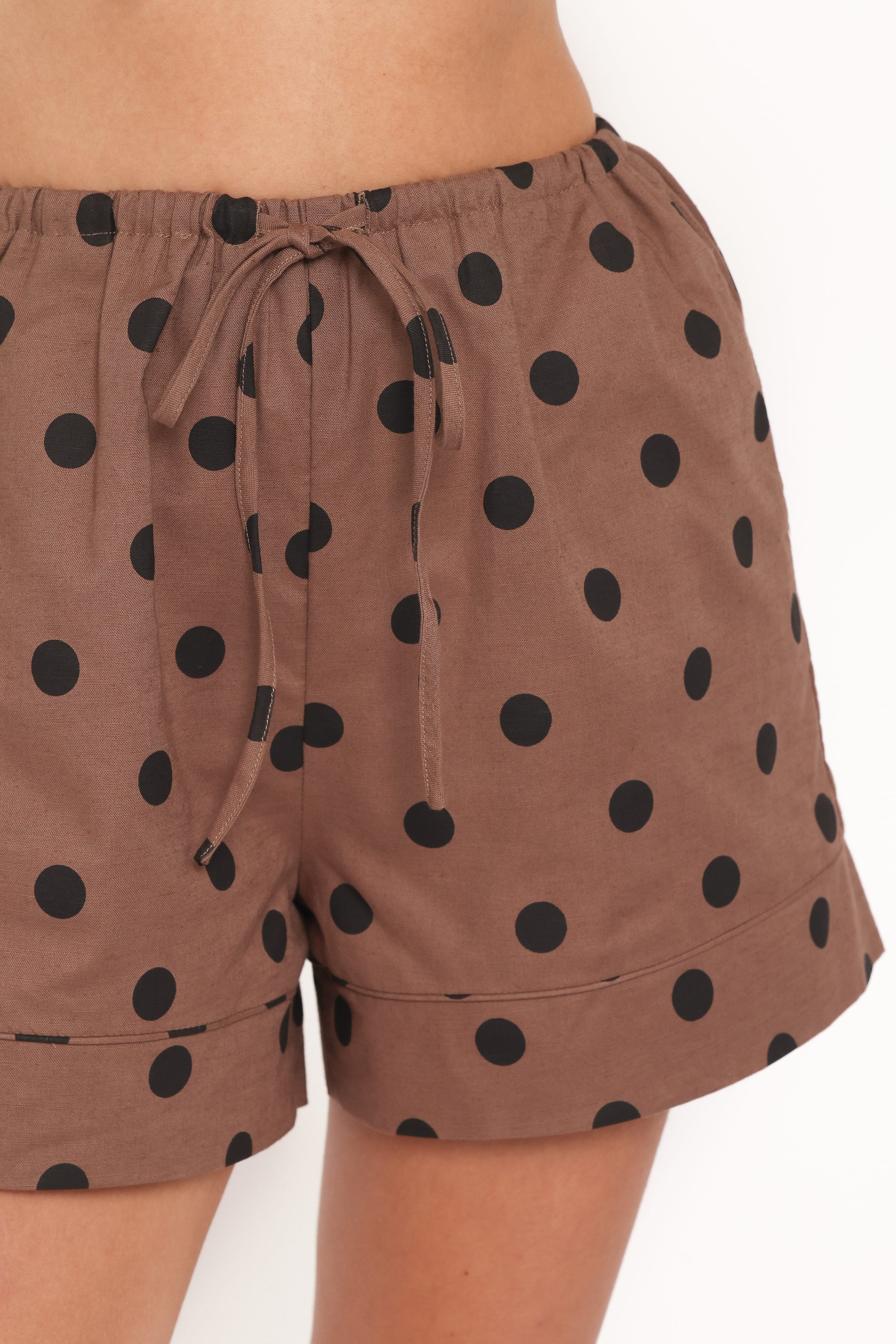 Petal and Pup USA SETS Carter Short Set - Brown Polka Dot