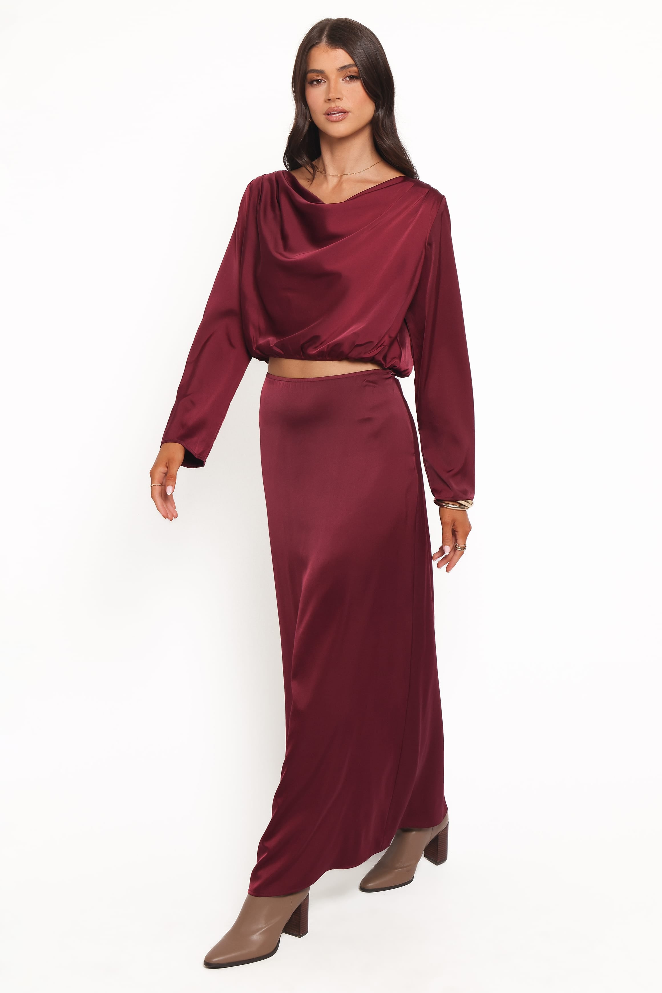 Petal and Pup USA SETS Catherine Skirt Set - Burgundy