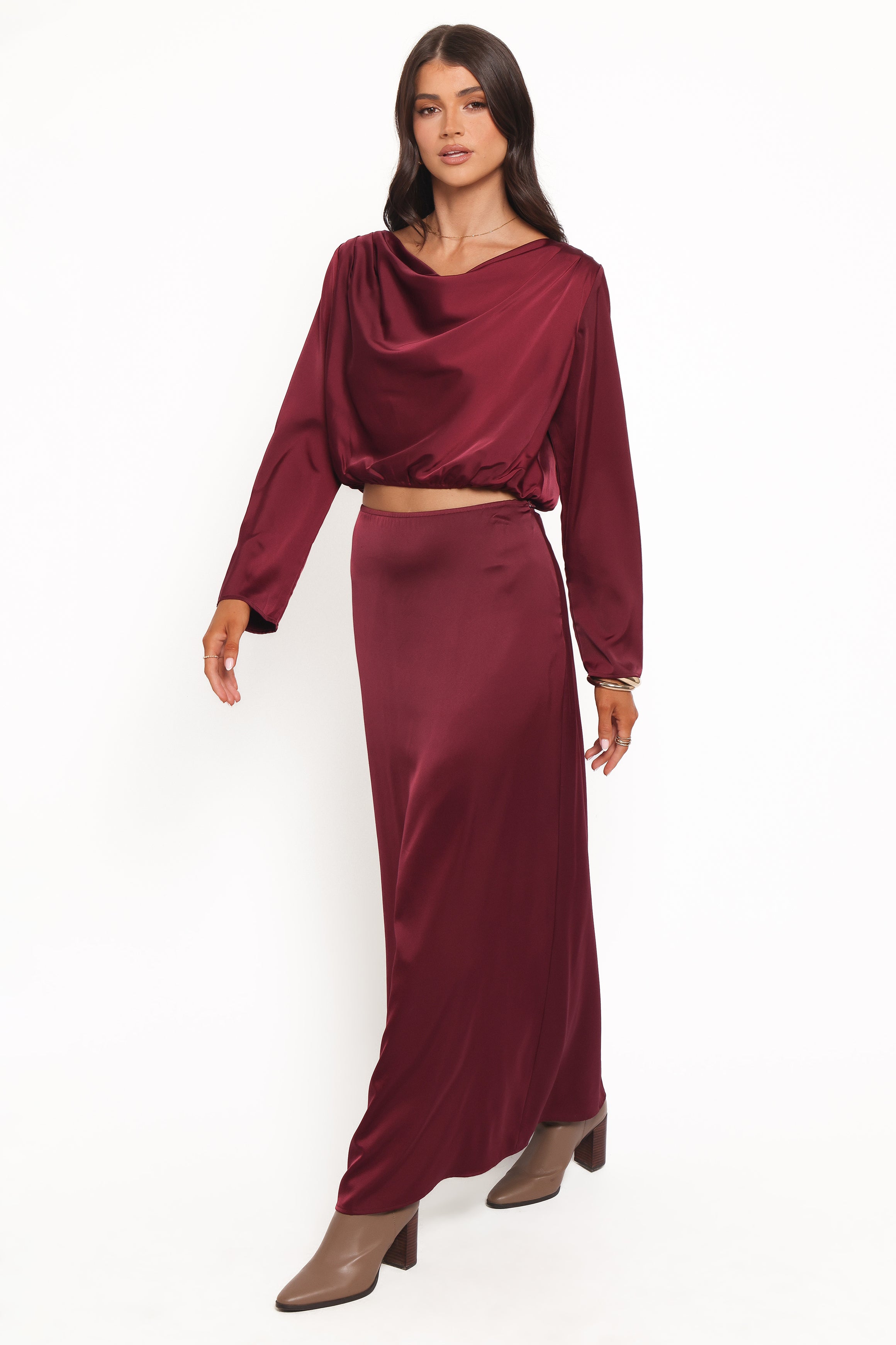 Petal and Pup USA SETS Catherine Skirt Set - Burgundy