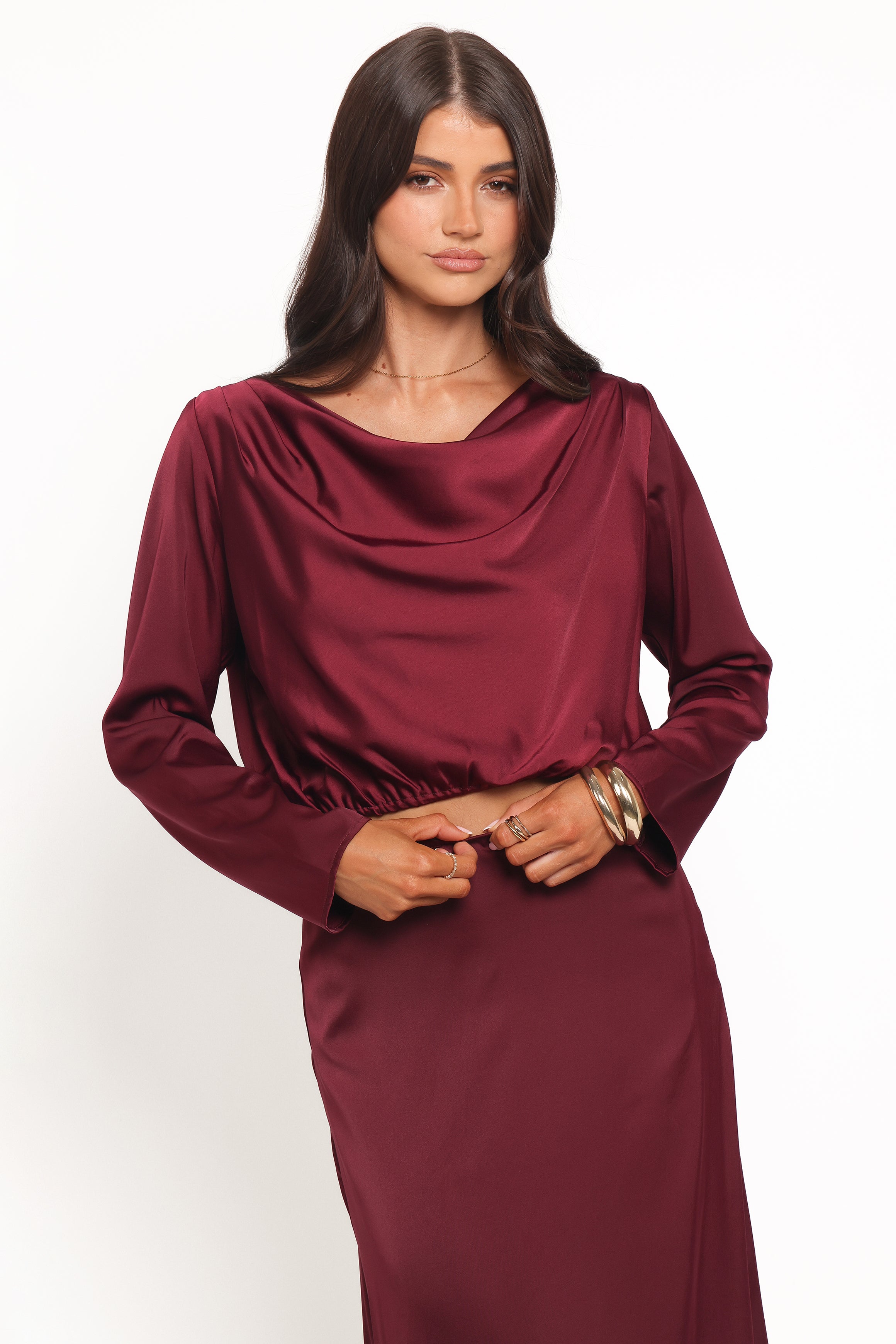 Petal and Pup USA SETS Catherine Skirt Set - Burgundy