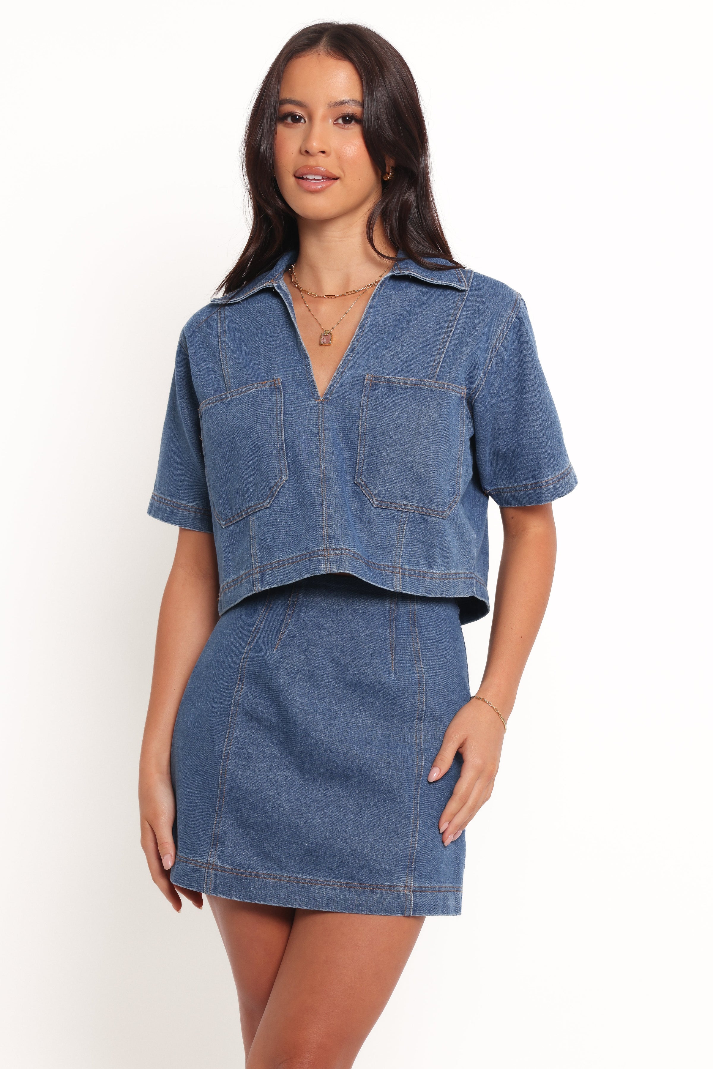 Petal and Pup USA SETS Cera Two Piece Set - Medium Denim